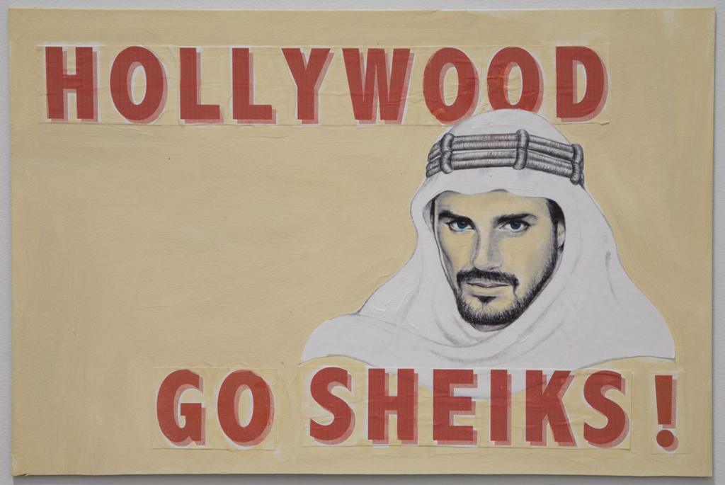 Alex Israel High School Mural Study (Hollywood Sheiks), 2007 Acrylic collage on paper 11 x 15 inches Courtesy of the Artist