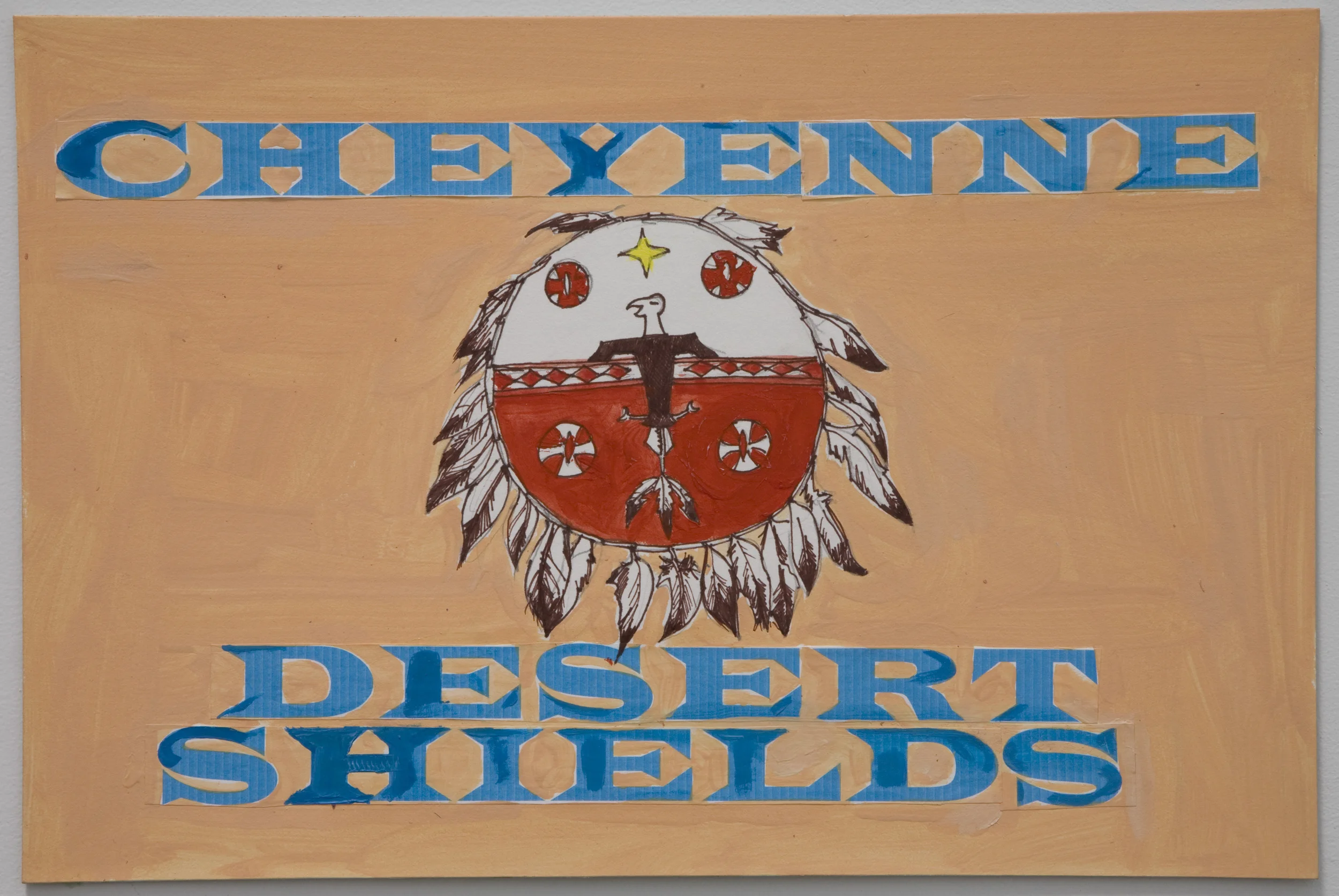 Alex Israel High School Mural Study (Cheyenne Desert Shields), 2007 Acrylic collage on paper 11 x 15 inches Courtesy of the Artist