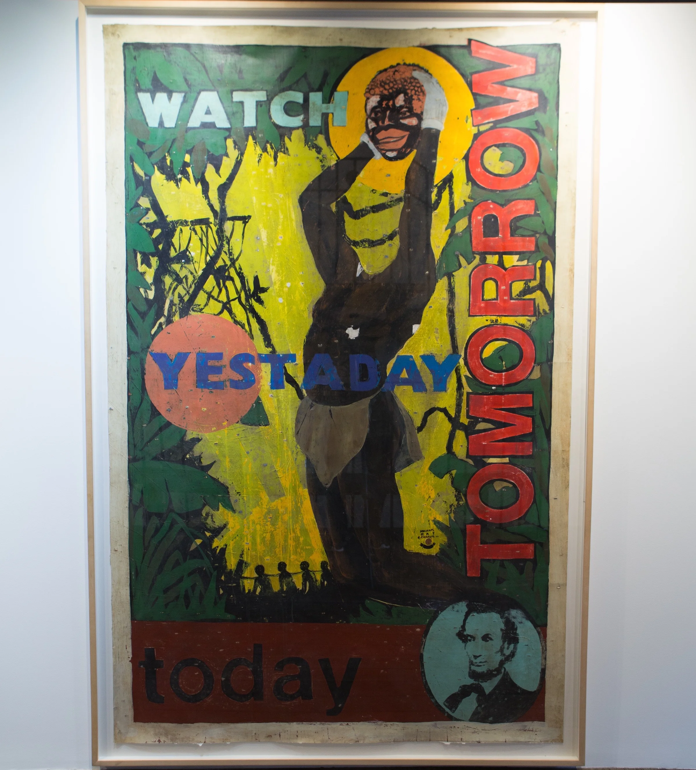 Michael Ray Charles (Forever Free) Yesterday , 1999 Acrylic latex stain and copper penny on paper 90 x 57 1/2 inches 94 x 62 1/2 inches (framed) Courtesy of Tony Shafrazi Gallery