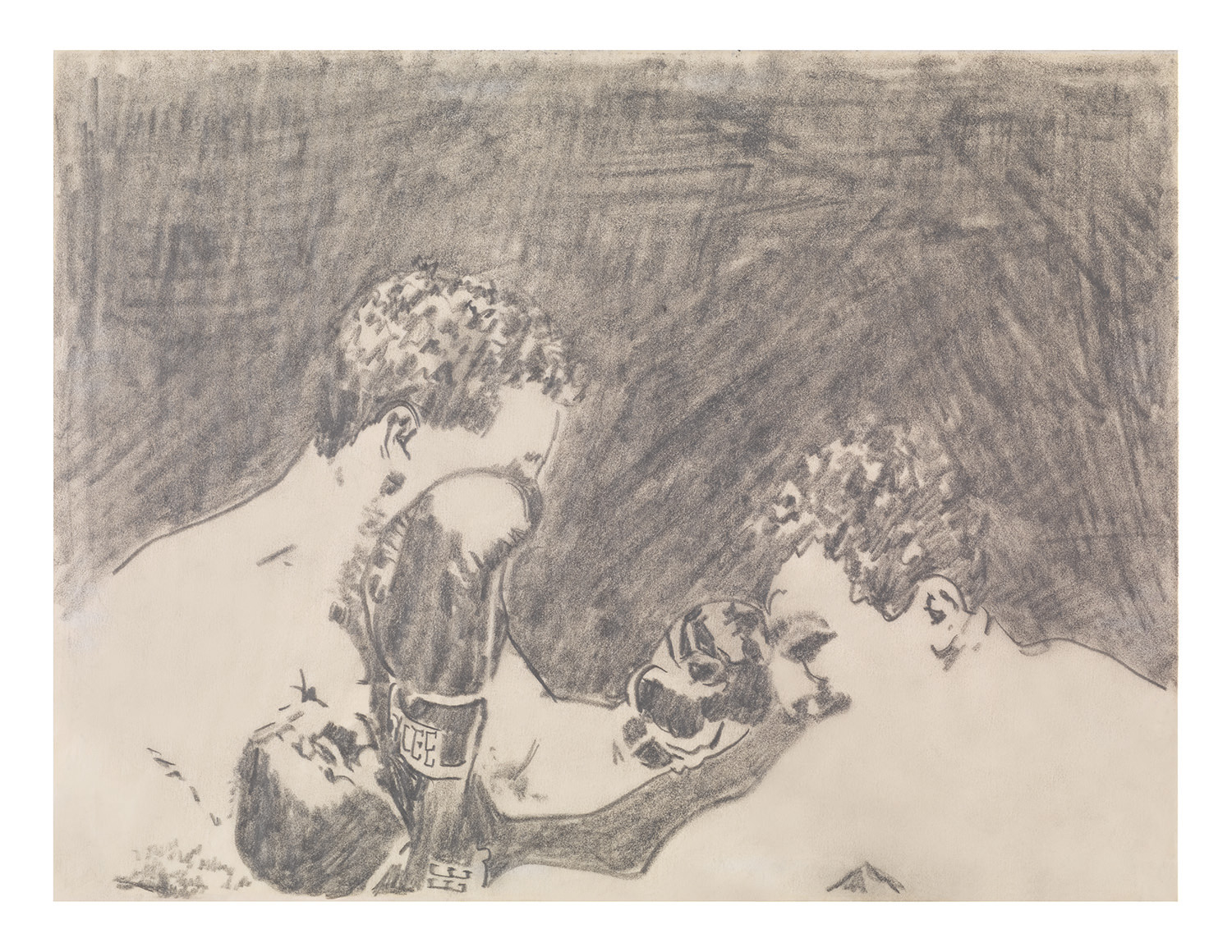 Rosalyn Drexler Fox and LaMotta, 1991 Graphite on paper 9 x 12 inches Signed and dated, lower right Courtesy of the Artist and Garth Greenan Gallery