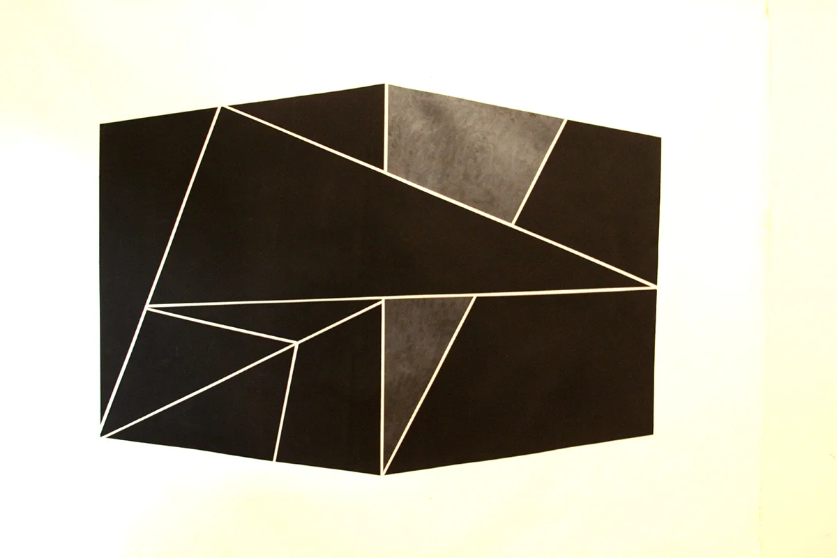 Dickie Landry Silver and Black Intersect, n.d. Oil and Acrylic on Canvas 44 x 66 inches