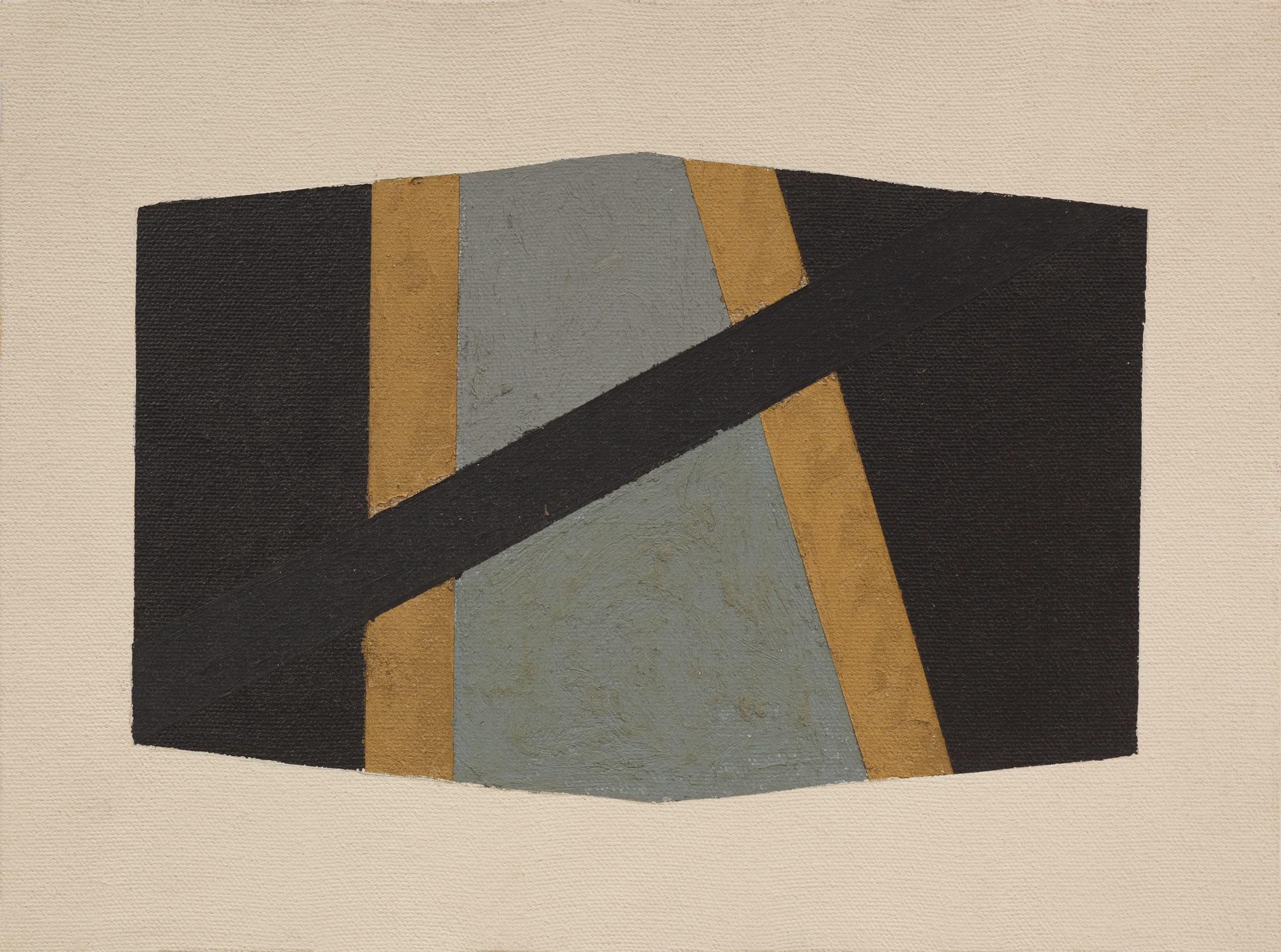 Dickie Landry Small Black Bar Painting, 1971 Acrylic on Canvas 9 x 12 inches