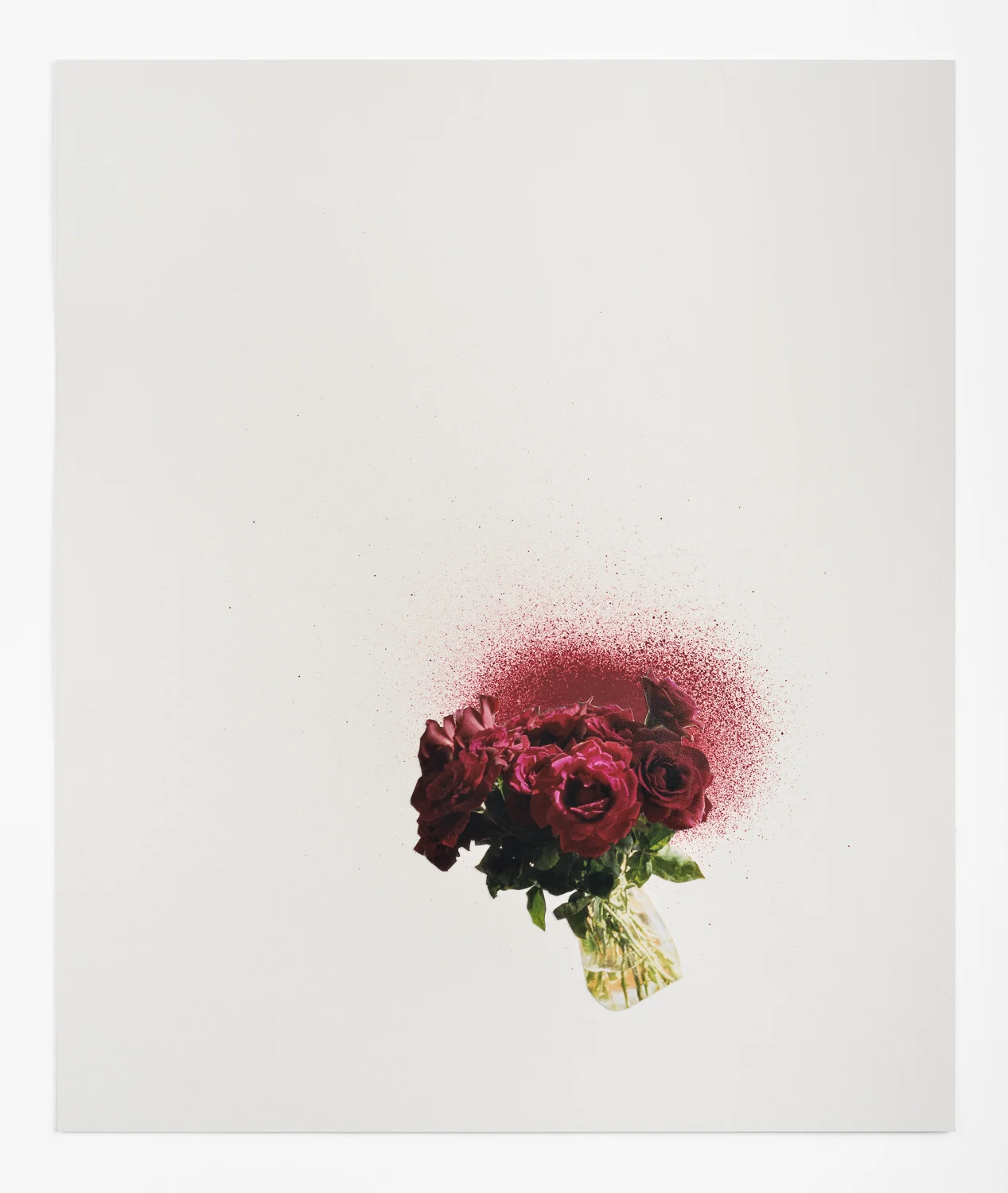 Sadie Barnette Untitled (Flowers), 2017 Collage and Aerosol Paint 12 x 10 inches