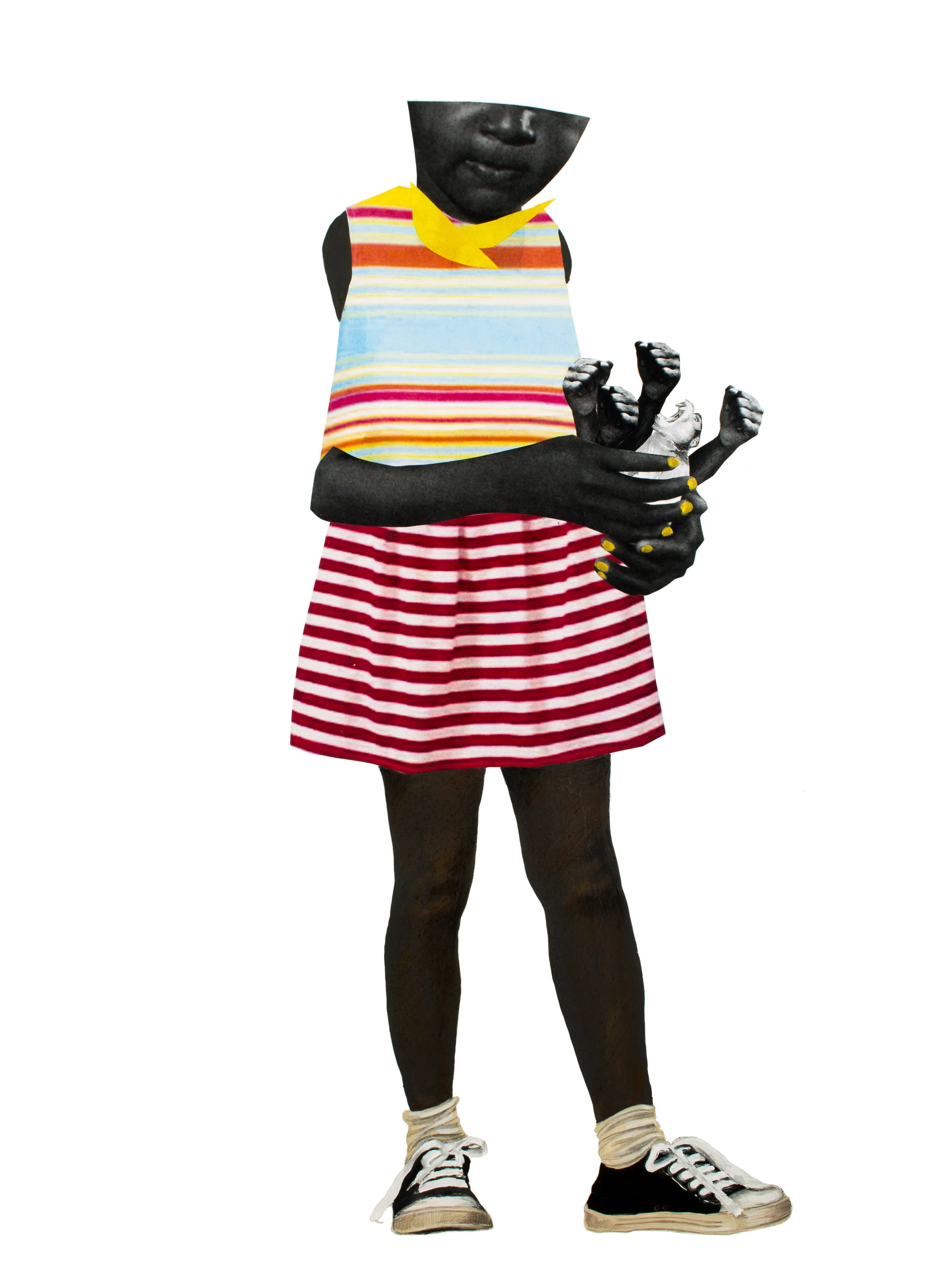 Deborah Roberts Power has no use for truth, 2017 Mixed Media on Paper 33 x 25 inches (Framed)