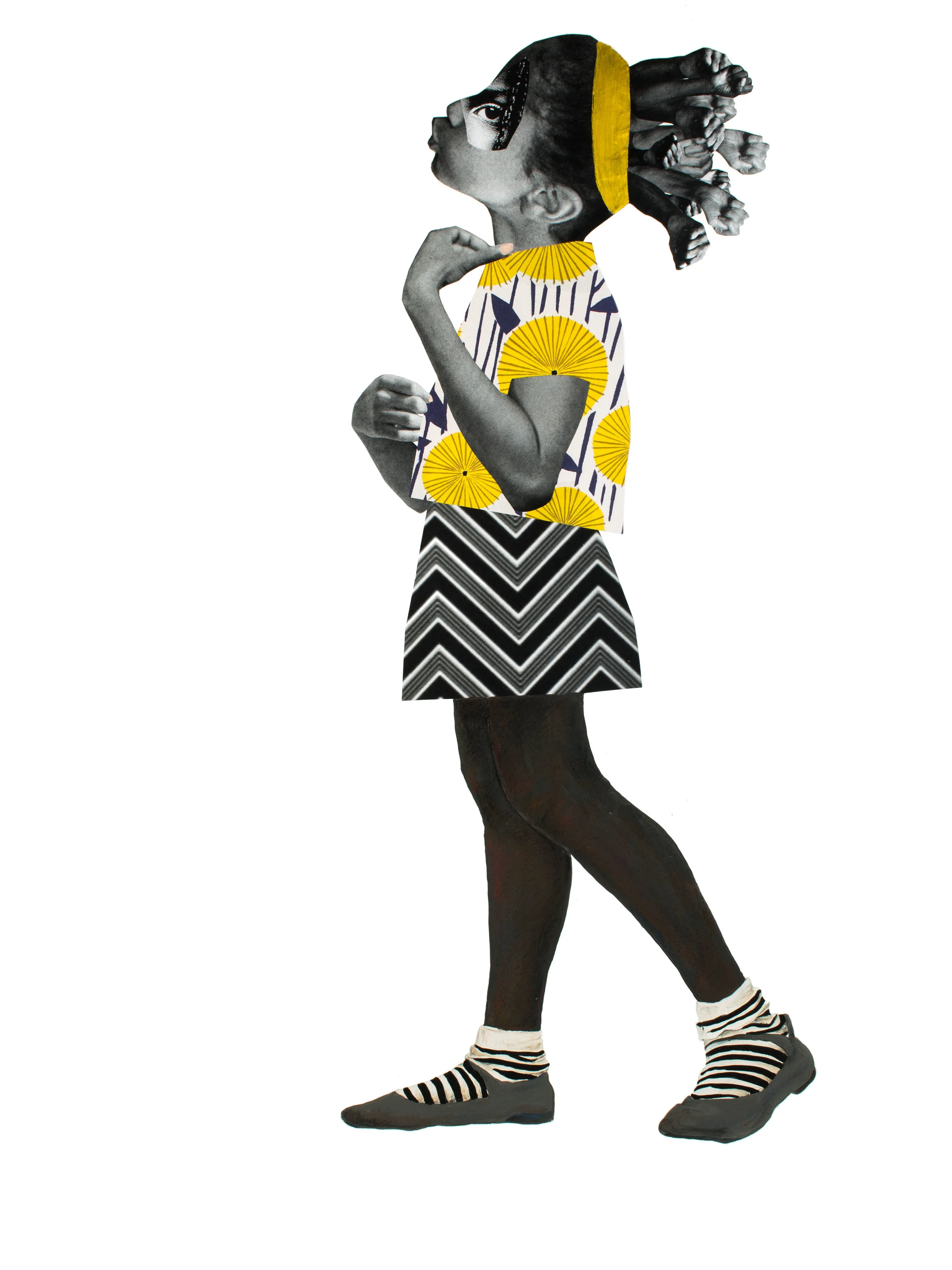 Deborah Roberts Still we Rise, 2017 Mixed Media on Panel 47 x 35 inches (Framed)