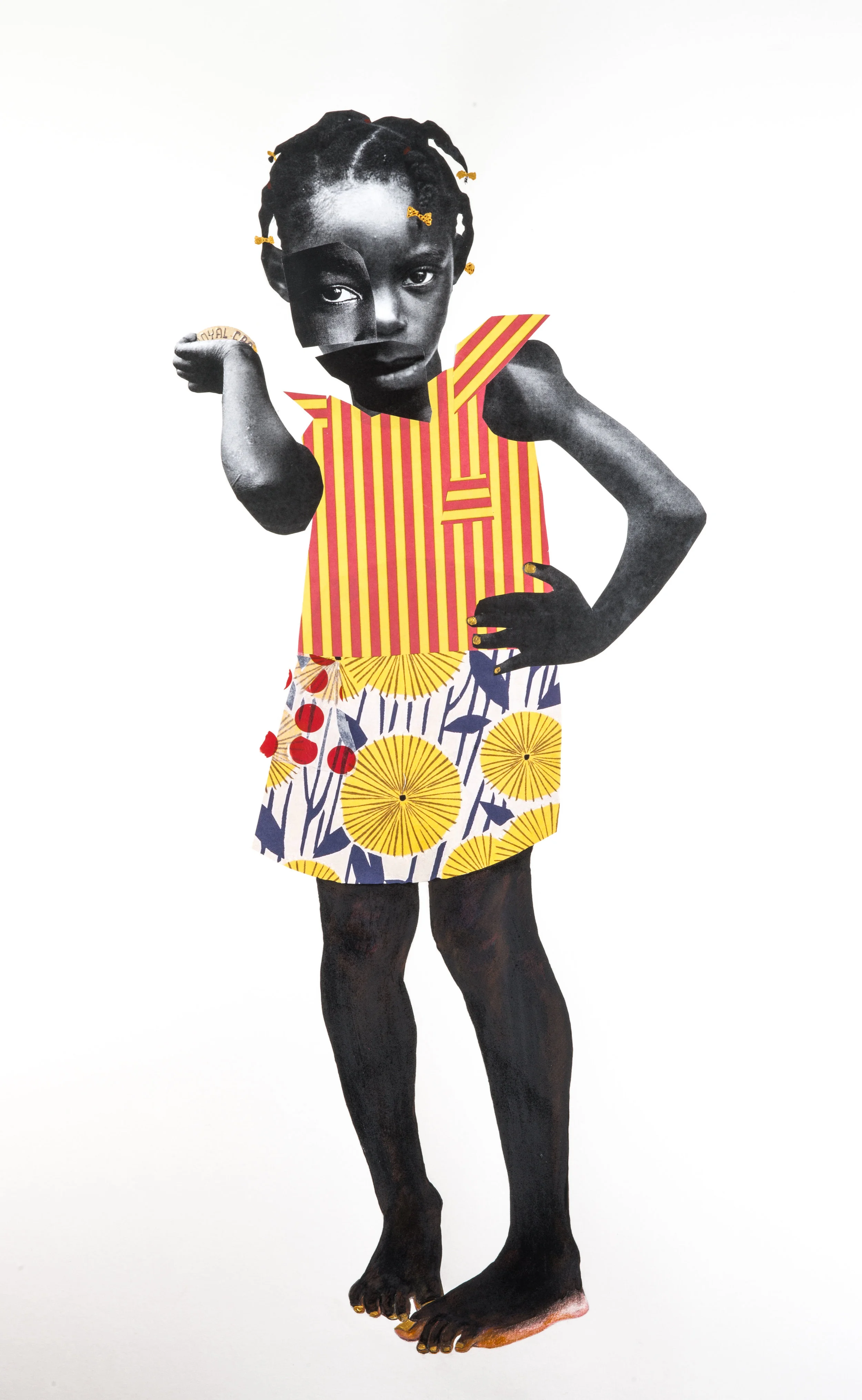 Deborah Roberts Raisin, 2017 Mixed Media on Paper 47 x 35 inches (Framed)