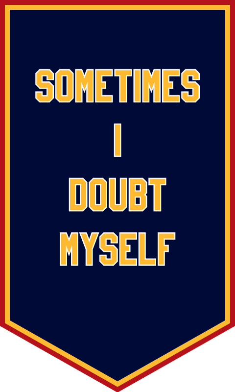 Cheryl Pope SOMETIMES I DOUBT MYSELF from I'VE BEEN HEARD, in collaboration with NYC Youth on Streetball, 2017 Nylon and tackle twill applique, rod sleeve on back 60 x 36 inches