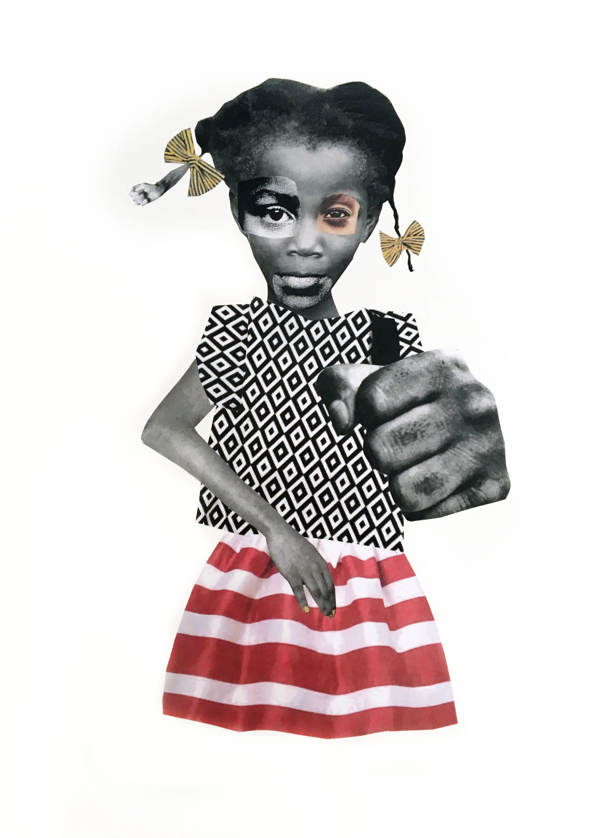 Deborah Roberts Not your mule, 2017 Mixed Media on Paper 30 x 22 inches (Framed 33 x 25 inches)