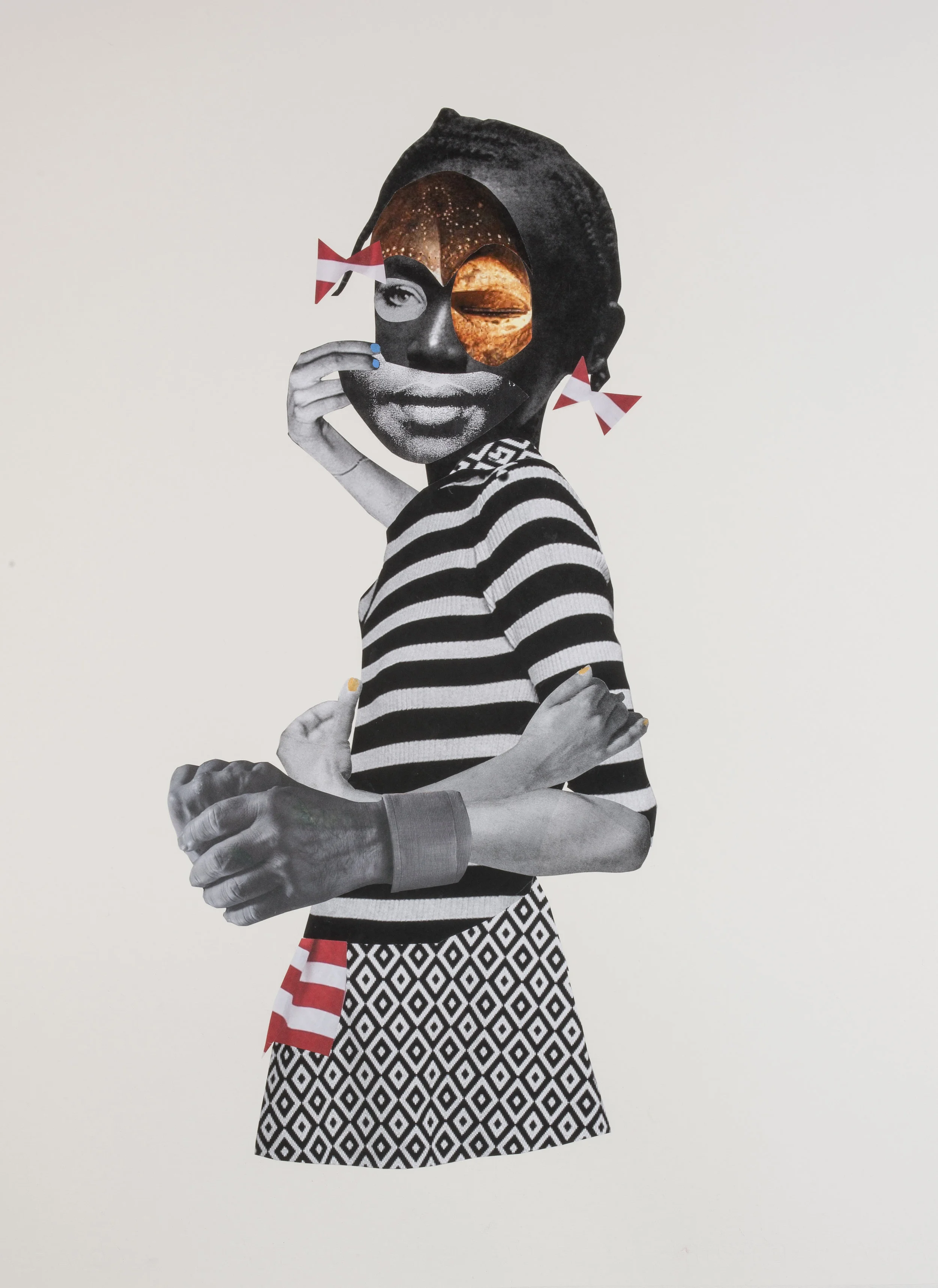 Deborah Roberts Residue, 2017 Mixed Media on Paper 30 x 22 inches (Framed 33 x 25 inches)