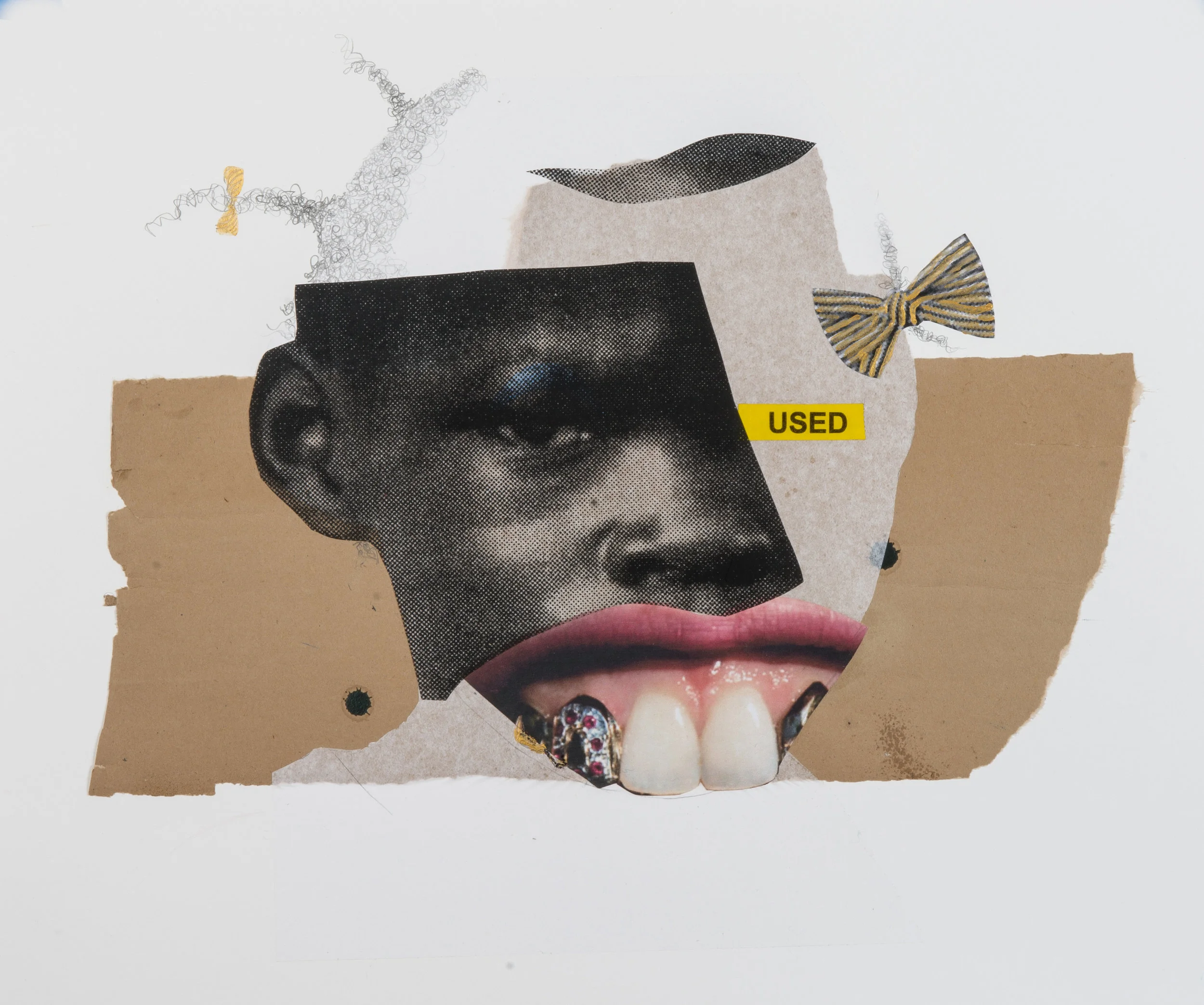 Deborah Roberts Miseducation of Mimi #150, 2013-17 Collage, Mixed Media on Paper 14 x 17 inches (Framed 17 x 20 inches)