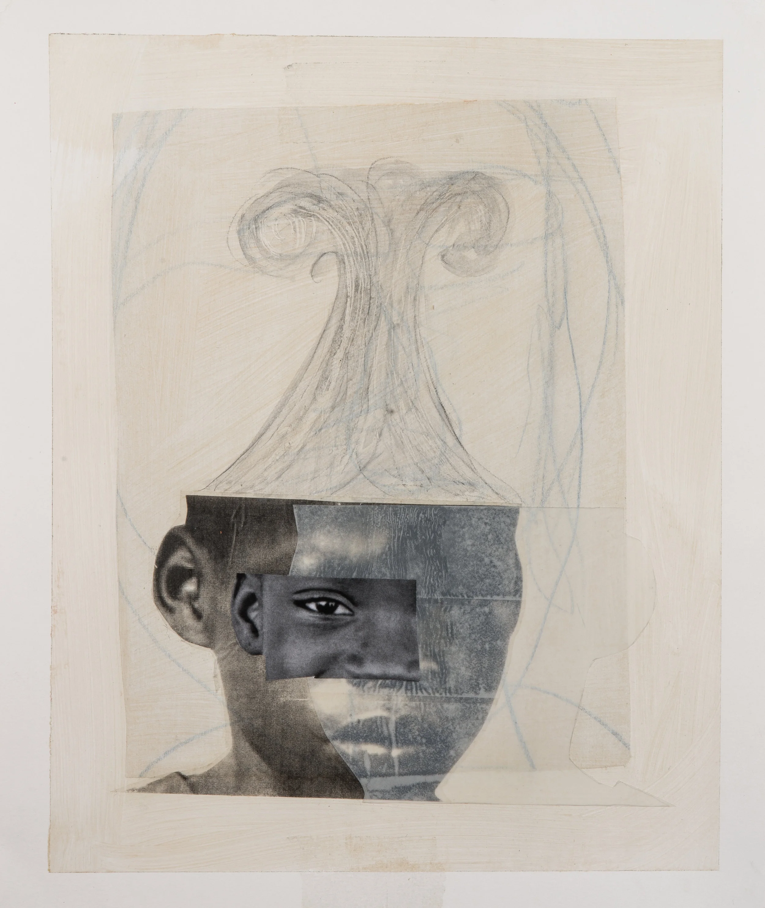 Deborah Roberts Miseducation of Mimi #157, 2013-17 Collage, Mixed Media on Paper 17 x 14 inches (Framed 20 x 17 inches)