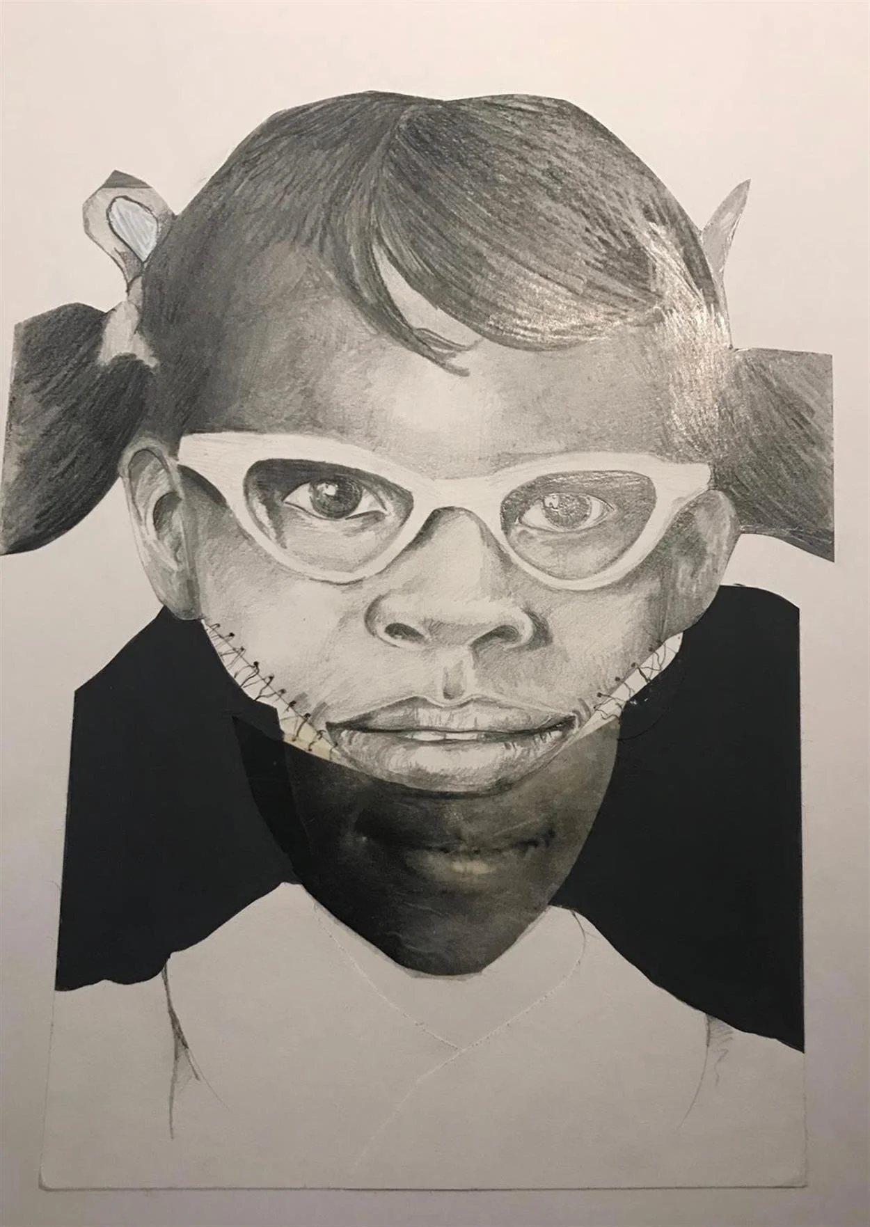 Deborah Roberts Miseducation of Mimi, 2014 Collage, Mixed Media on Paper 17 x 14 inches (Framed 20 x 17 inches)