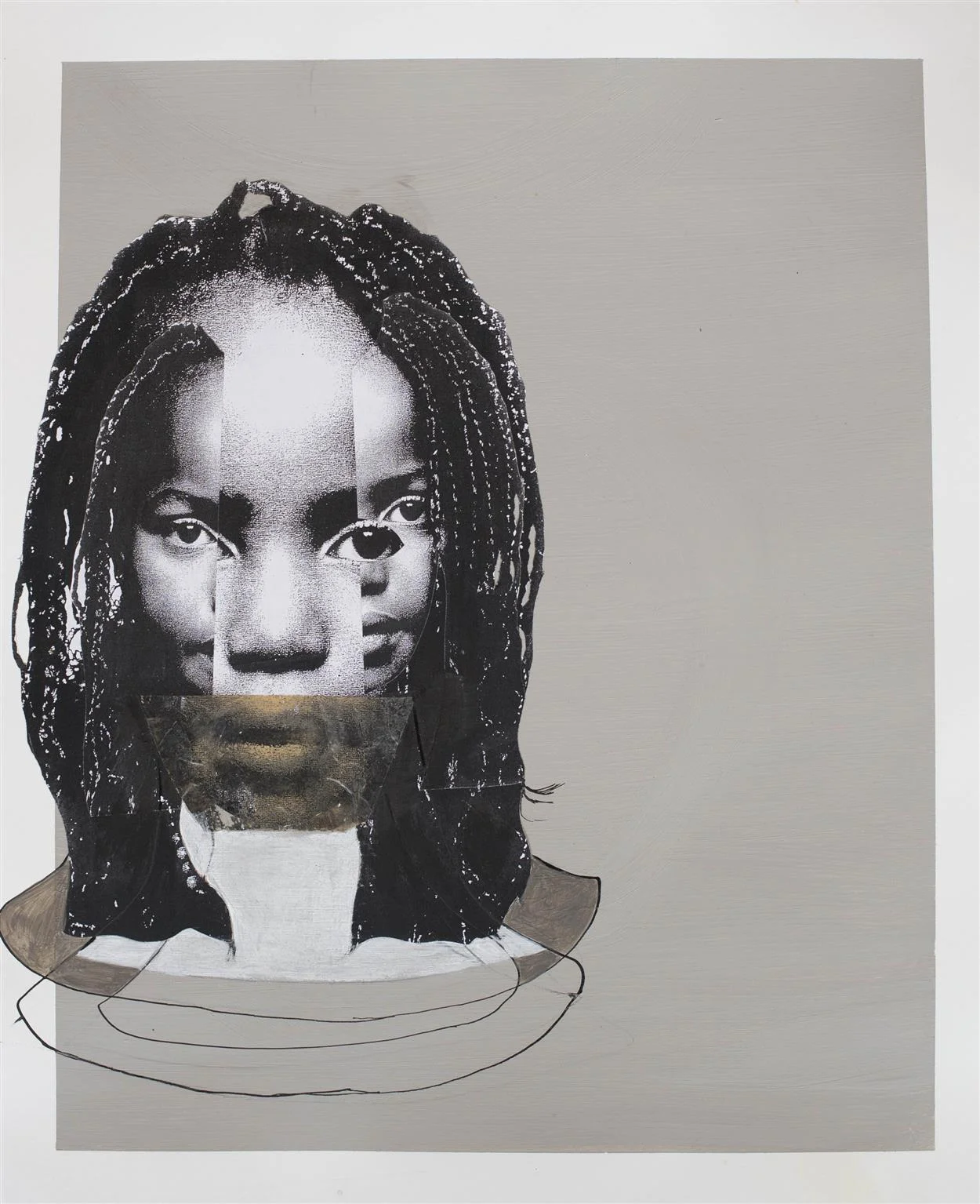 Deborah Roberts Protest Series, 2015 Collage, Mixed Media on Paper 17 x 14 inches (Framed 20 x 17 inches) 