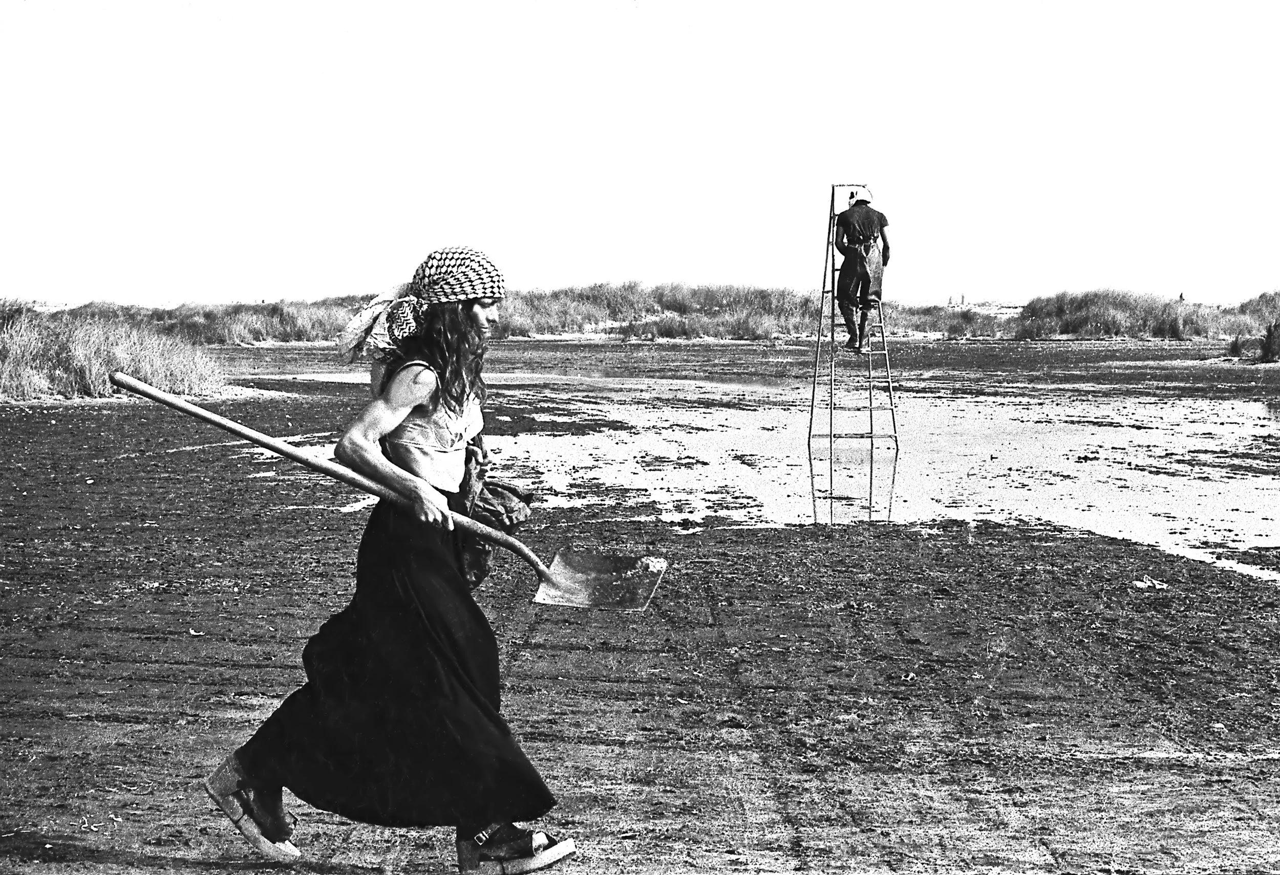 Dickie Landry Joan Jonas "Jones Beach Performance", 1972 Silver Gelatin Print 8 x 10 inches