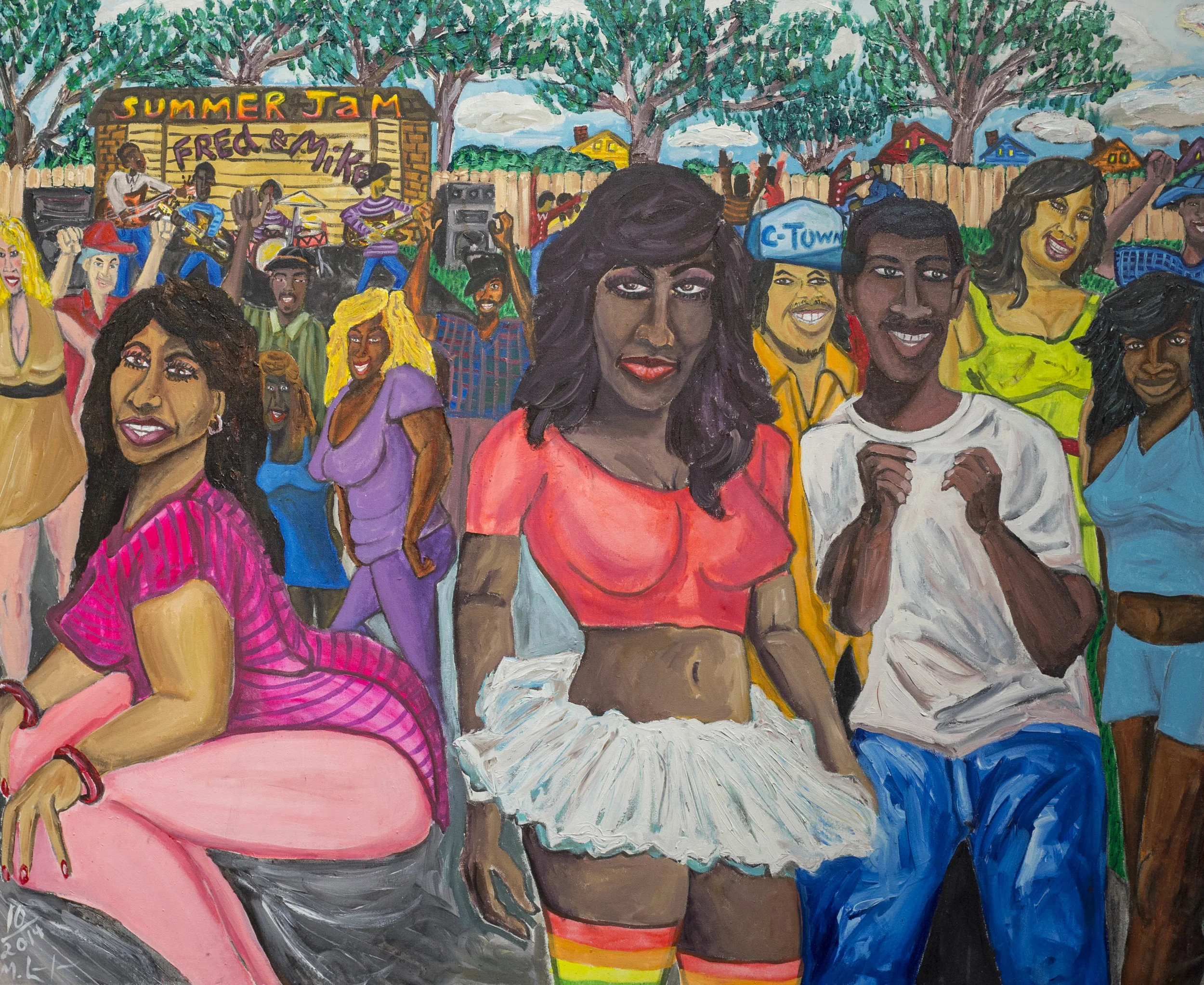 Michelangelo Lovelace Welcome to The Party, 2014 Acrylic on Canvas 38 3/4 x 48 inches