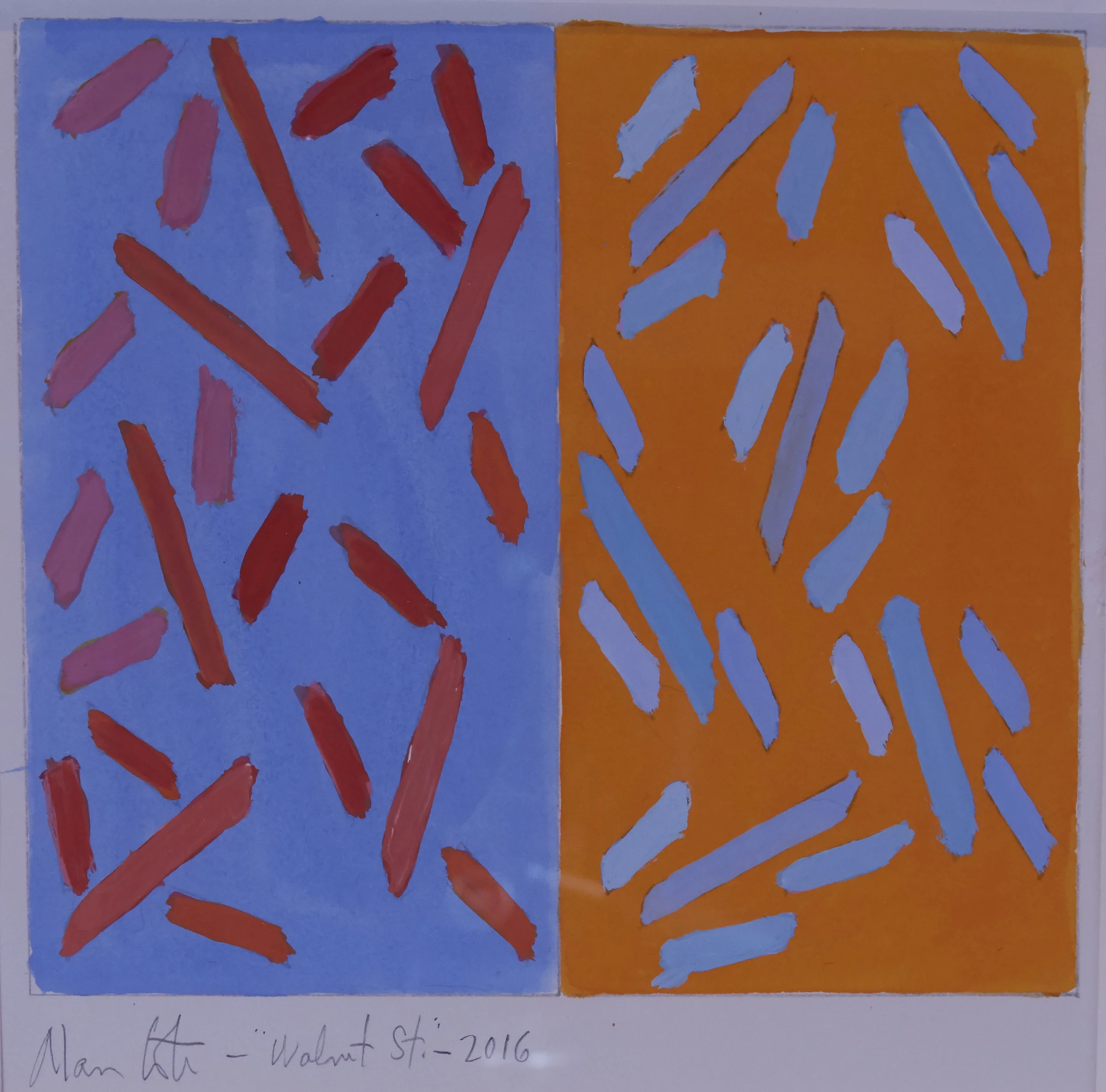 Alan Cote Walnut Street, 2016 Gouache on Paper 17 x 17 inches