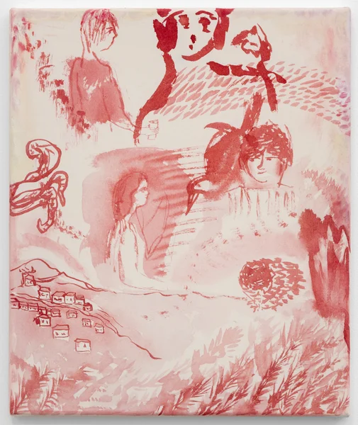 Isabelle Fein Hometown, 2017 India ink on canvas 14 1/4 x 11 3/4 inches