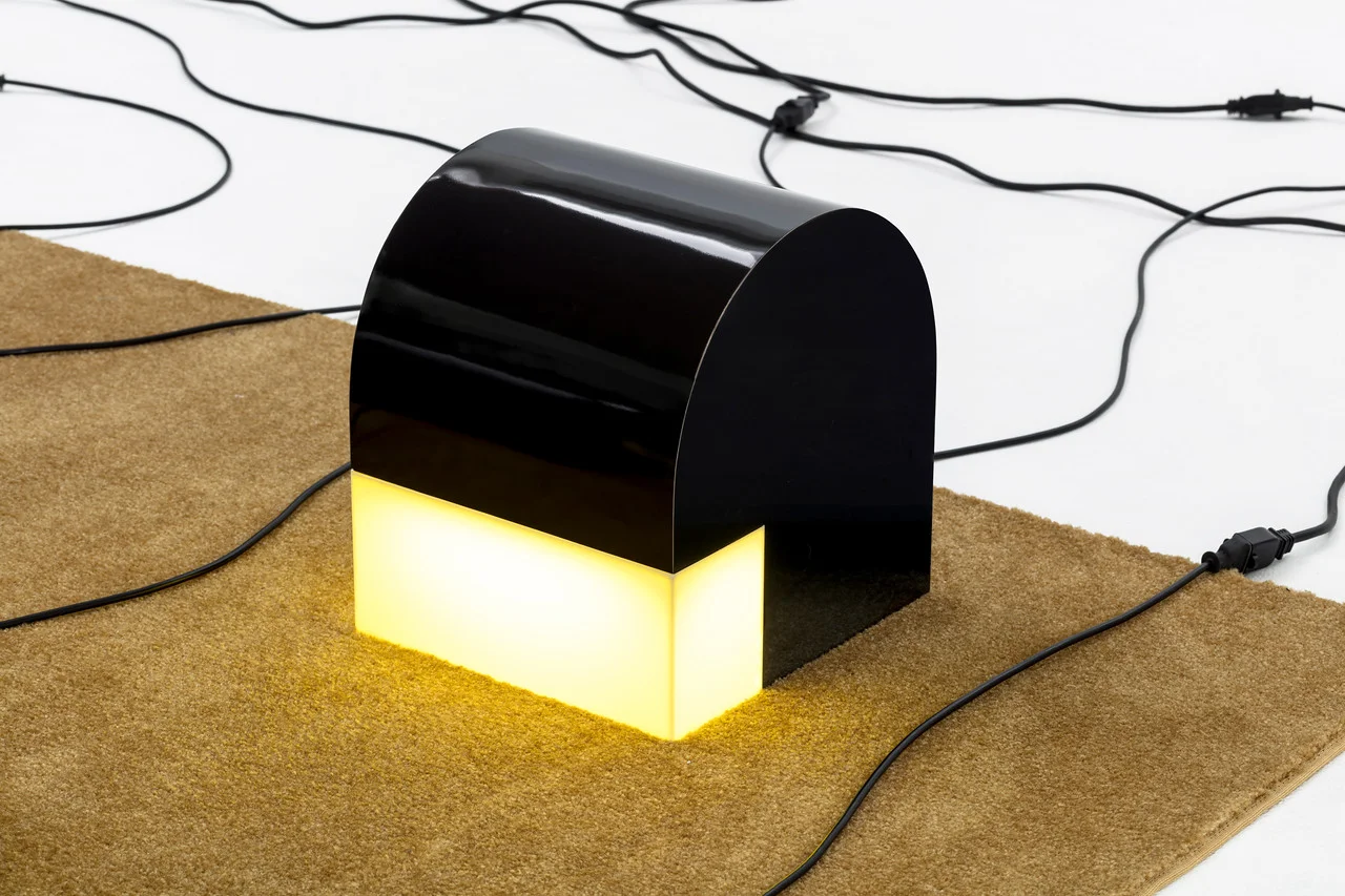 Sam Stewart Untitled (floor lamp), 2018 MDF, Plywood, Plastic Laminate, Plexiglass, LED 11 x 12 x 13 inches (each)