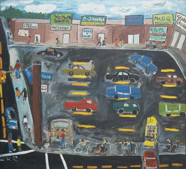 Michelangelo Lovelace 40th and Hood, 1994 Acrylic on Canvas 68 3/4 x 74 1/2 inches