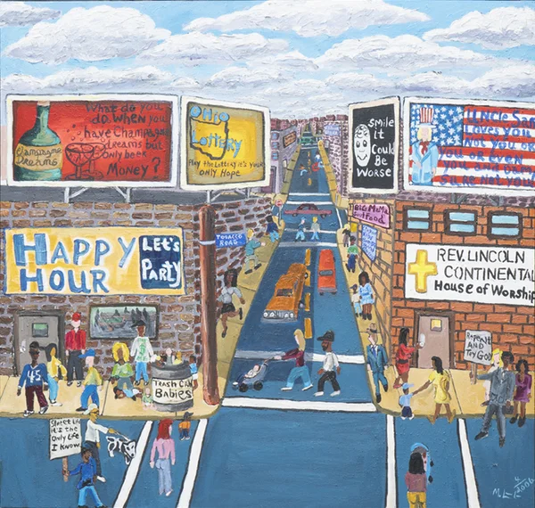 Michelangelo Lovelace Life on the Grind, 2006 Acrylic on Textured Canvas 48 x 51 inches