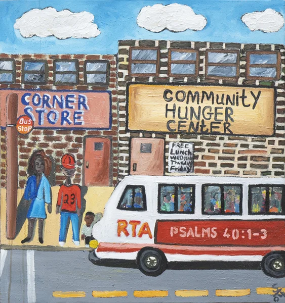 Michelangelo Lovelace Public Transportation, 2004 Acrylic on Textured 36 x 32 1/2 inches