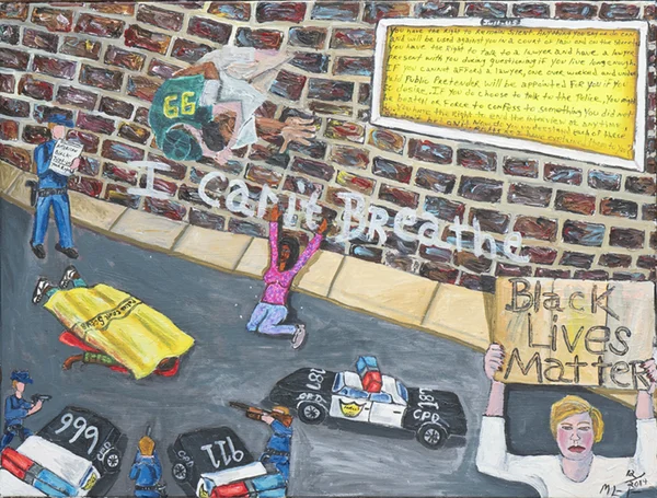 Michelangelo Lovelace Race for Justice, 2014 Acrylic on Canvas 30 x 40 inches