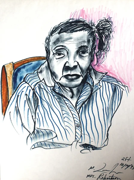 Michelangelo Lovelace Mrs. Robertson, 1993 Ink on Paper 23 3/4 x 18 inches
