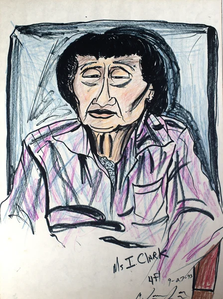 Michelangelo Lovelace Ms I. Clark, 1993 Ink on Paper 23 3/4 x 18 inches