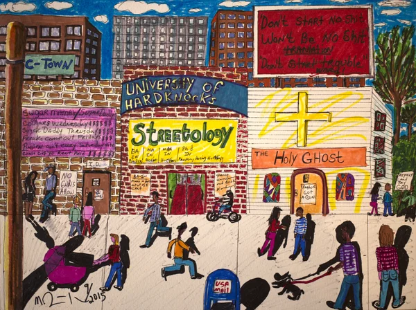 Michelangelo Lovelace Streetology, 2015 Ink on Paper 12 x 16 inches