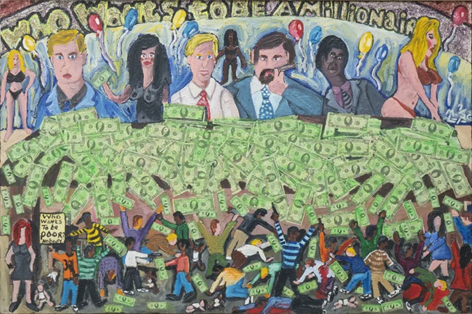 Michelangelo Lovelace Crumbs From The Table, 2000 Acrylic on Textured Canvas 32 x 48 inches
