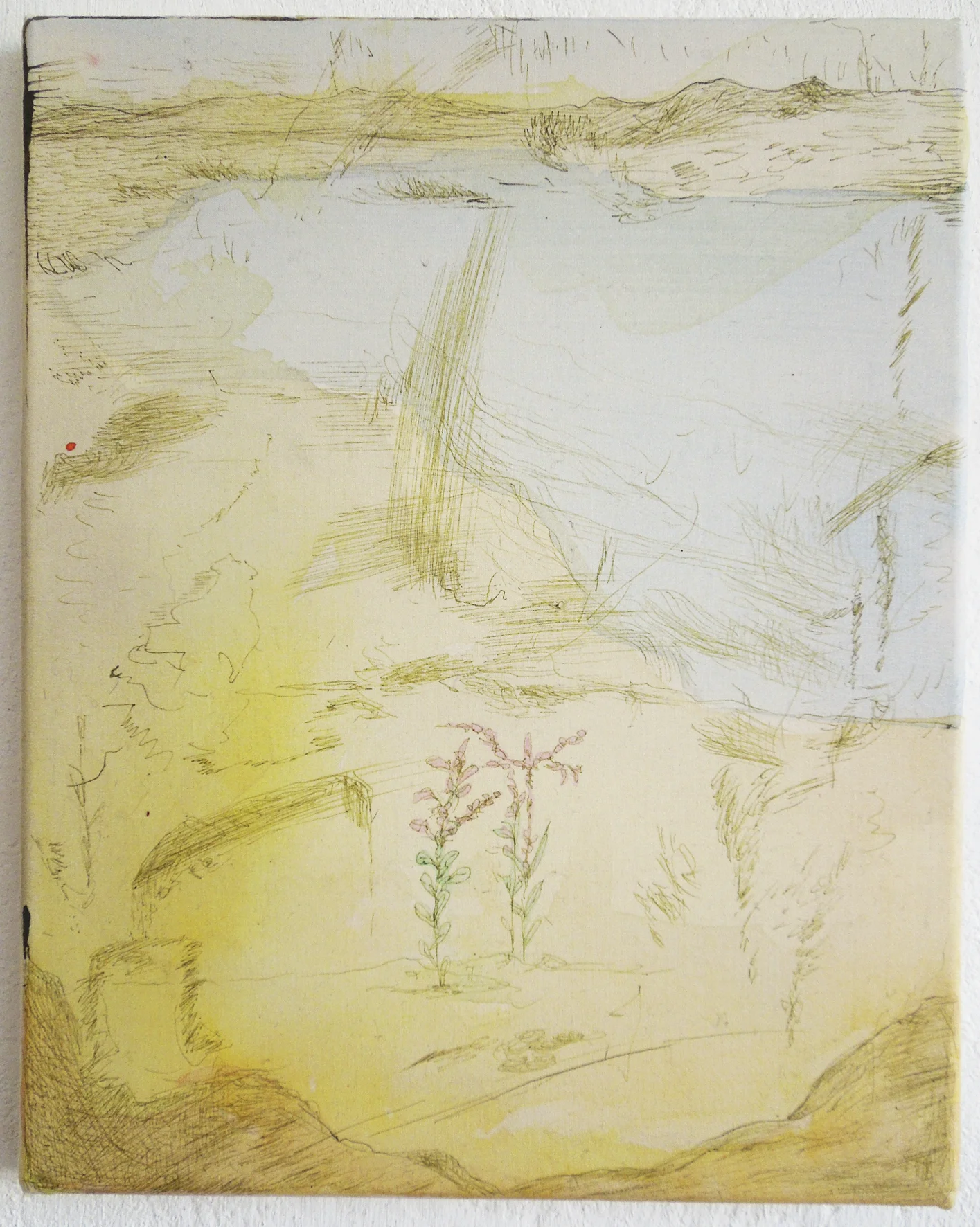 Isabelle Fein Untitled (wild flowers), 2018 India ink on canvas 11.75 x 9.5 in