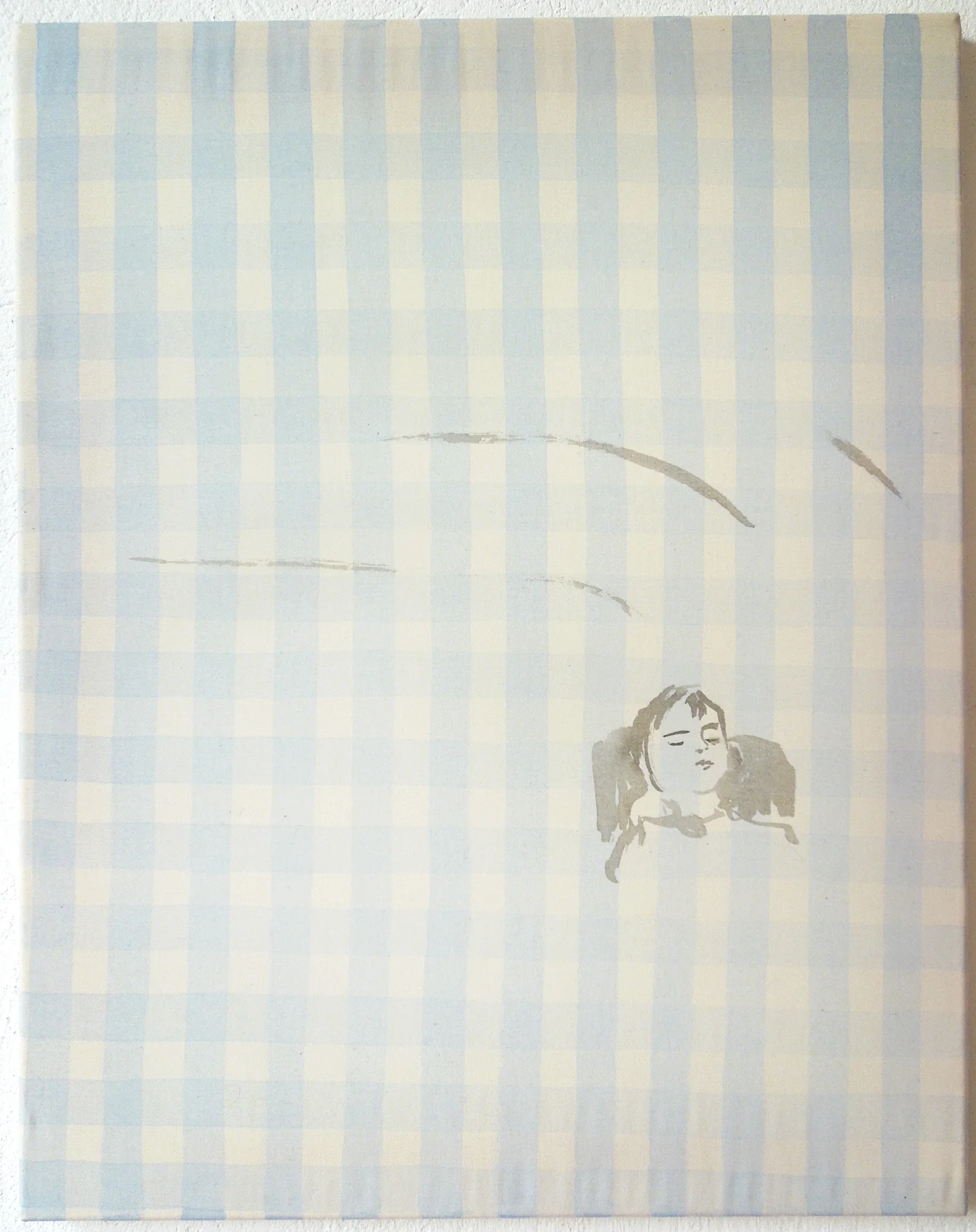Isabelle Fein Nachmittag/Afternoon, 2018 India ink on canvas 22 1/2 x 17 3/4 inches