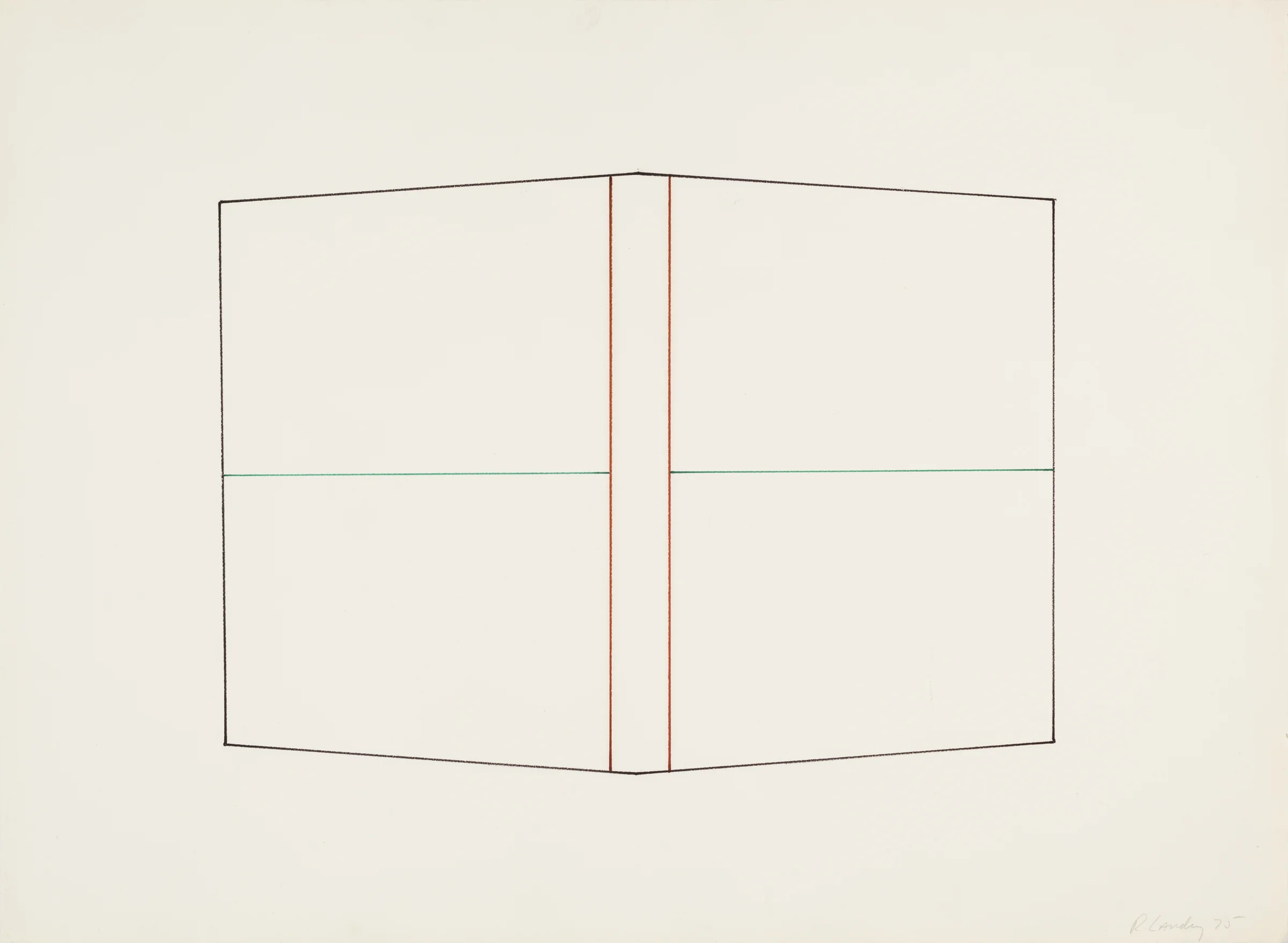 Dickie Landry Line Drawing 3, 1975 Color Pencil on Paper 24 x 32 inches