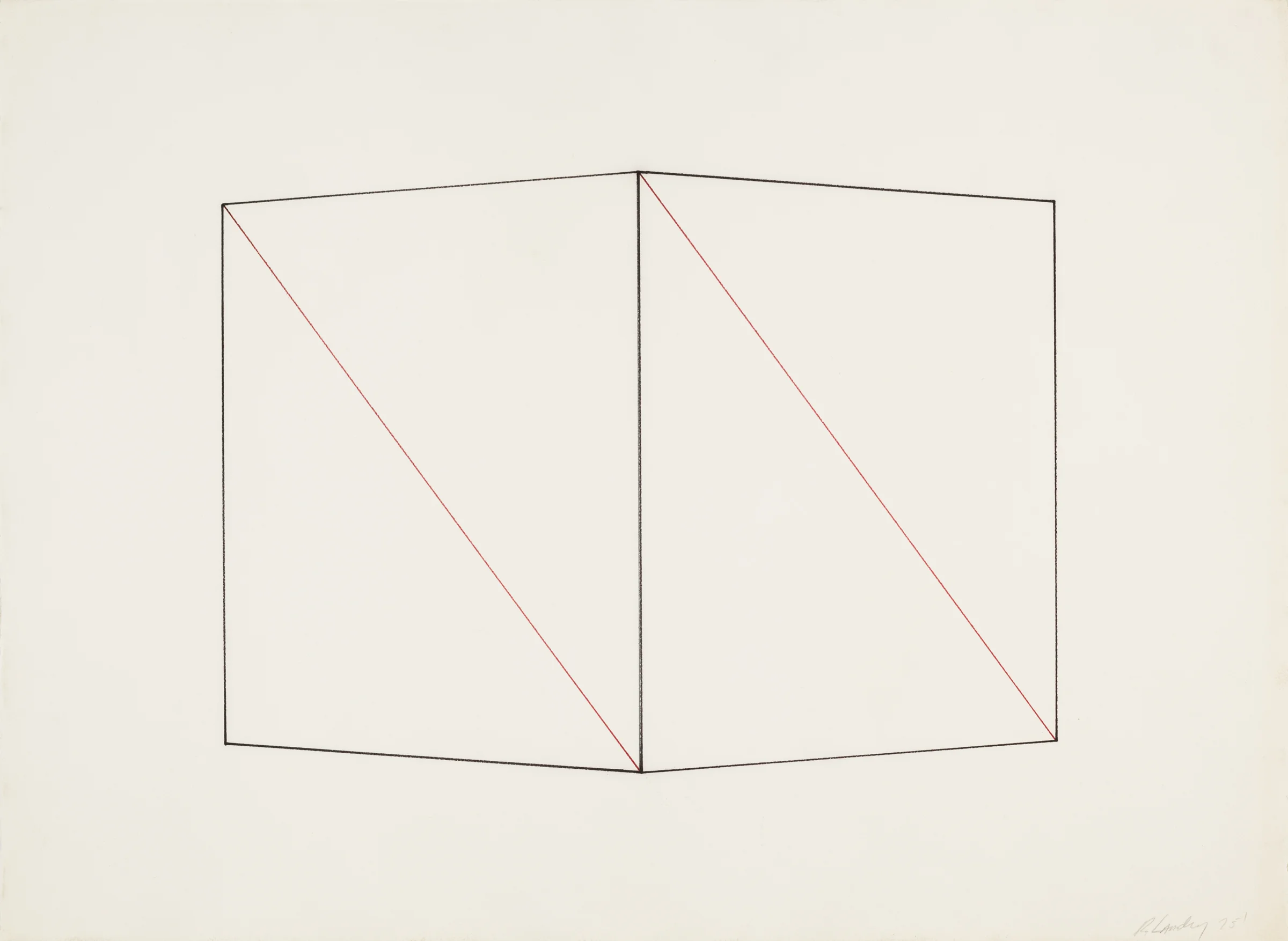 Dickie Landry Line Drawing 2, 1975 Color Pencil on Paper 24 x 32 inches