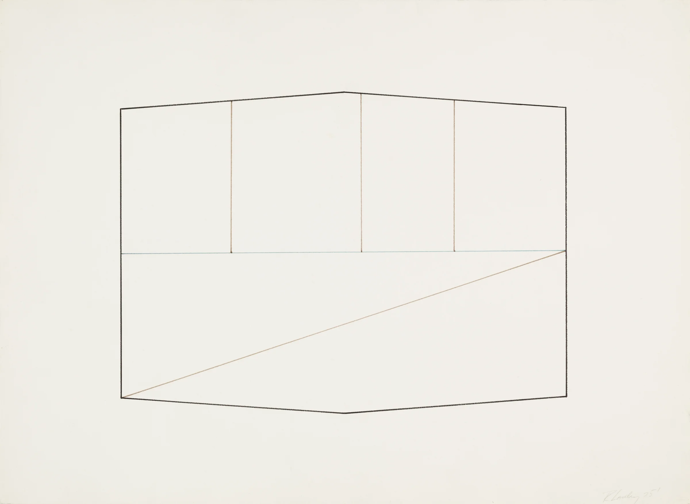 Dickie Landry Line Drawing 4, 1974 Color Pencil on Paper 24 x 32 inches