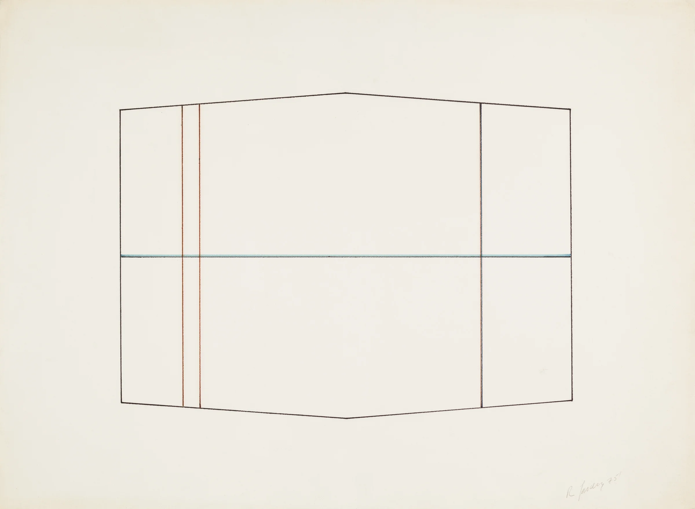 Dickie Landry Line Drawing 5, 1975 Color Pencil on Paper 24 x 32 inches