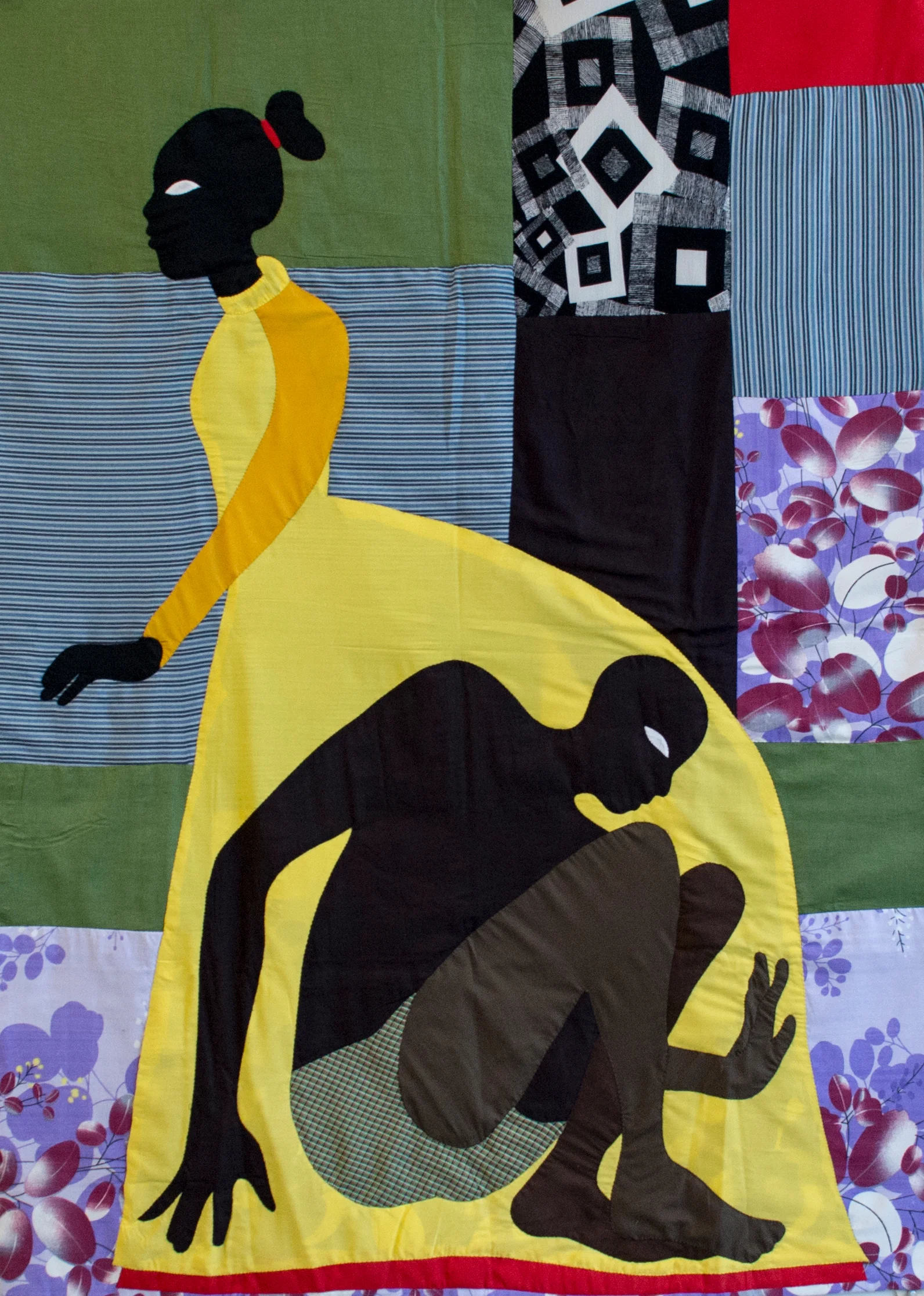 Christopher Myers Hiding Under Petticoats, 2018 Appliqué Fabric 72 x 48 inches