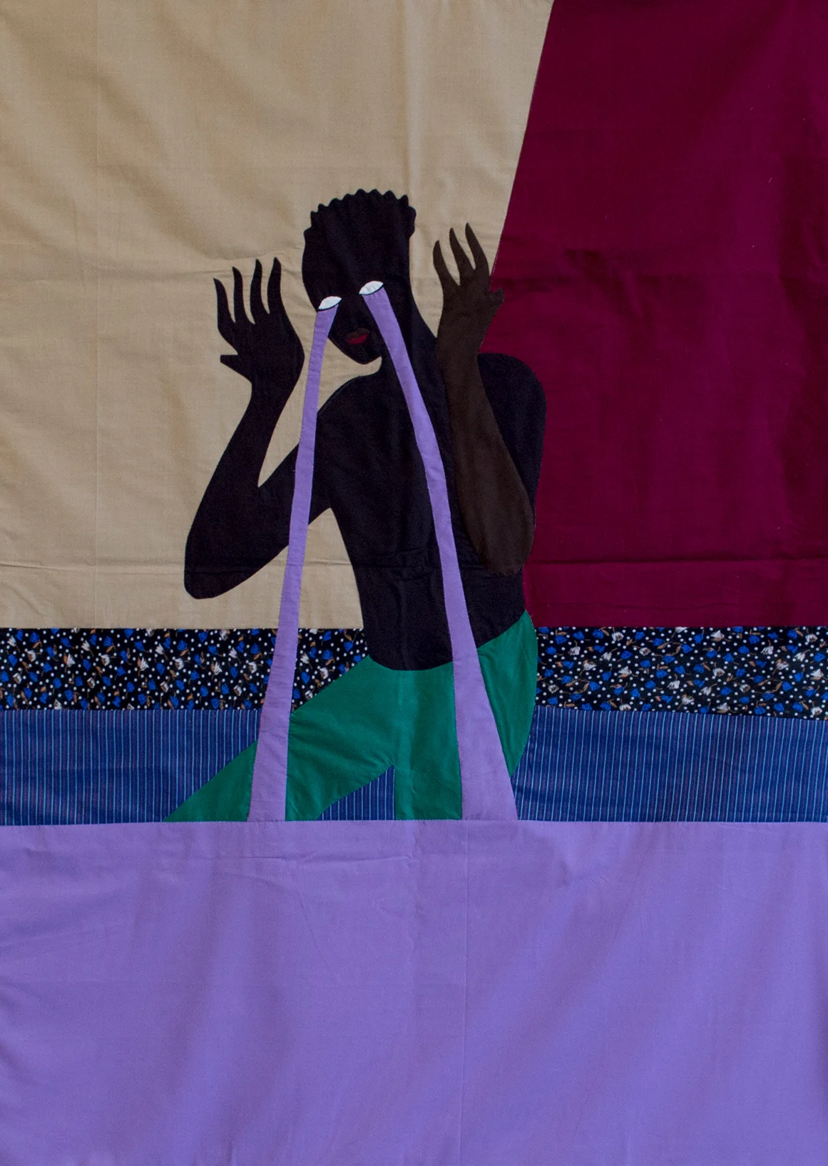 Christopher Myers Drown In Tears, 2018 Appliqué Fabric 72 x 48 inches