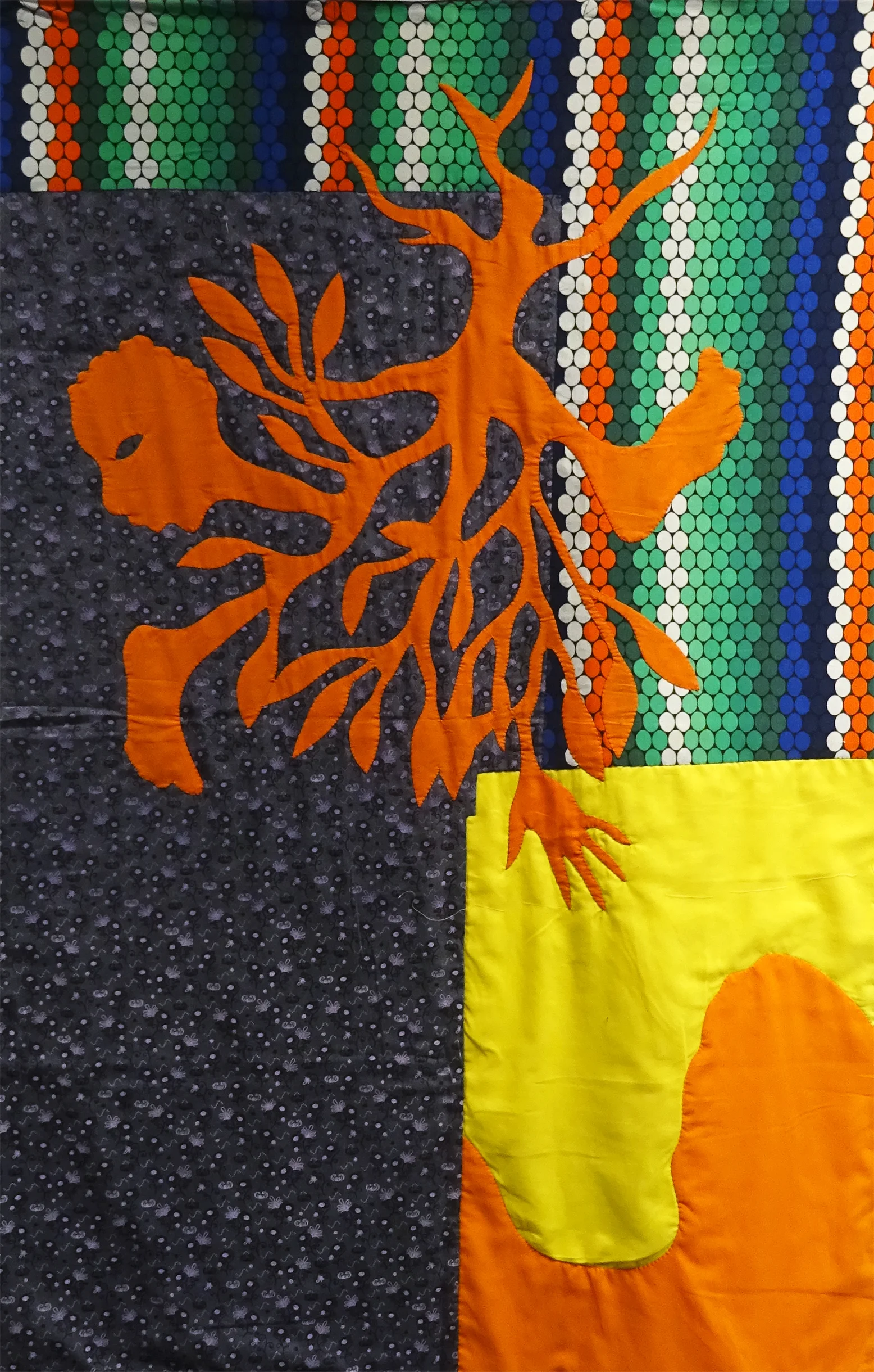 Christopher Myers Bushman, 2016 Appliqué Fabric 57 1/2 x 37 inches
