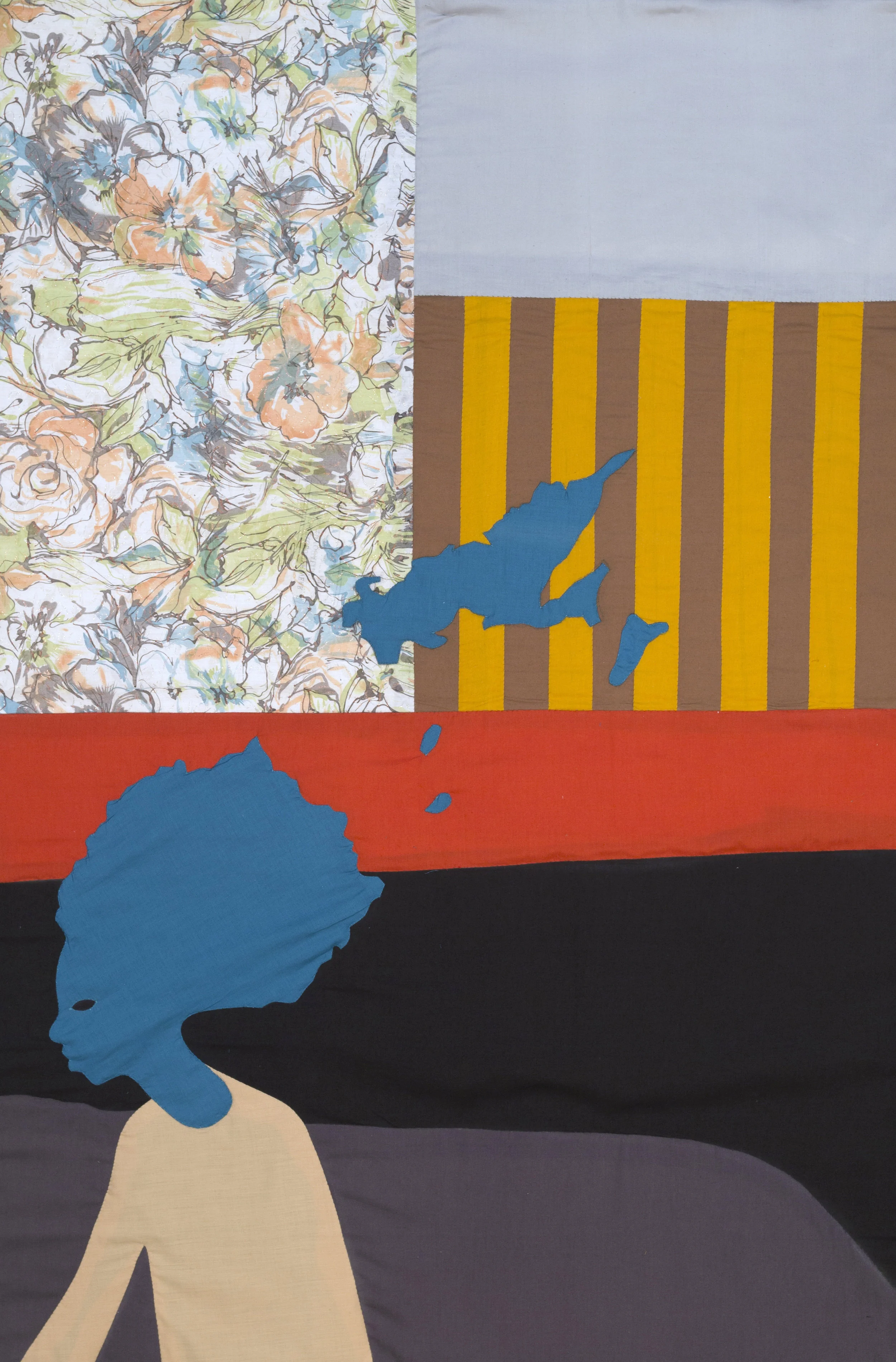 Christopher Myers Topography, 2016 Appliqué Fabric 57 1/2 x 37 inches
