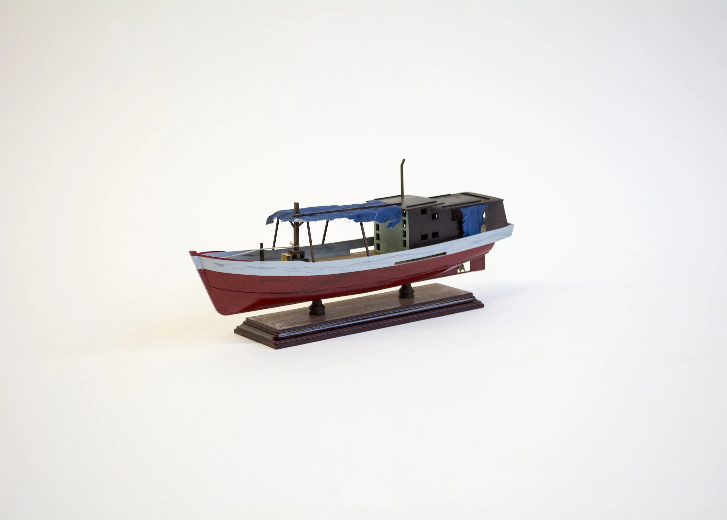 Christopher Myers Indian Ocean 2010; 2018 Wood, Lacquer, Textile, Metal 6 x 3 3/4 x 14 1/2 inches