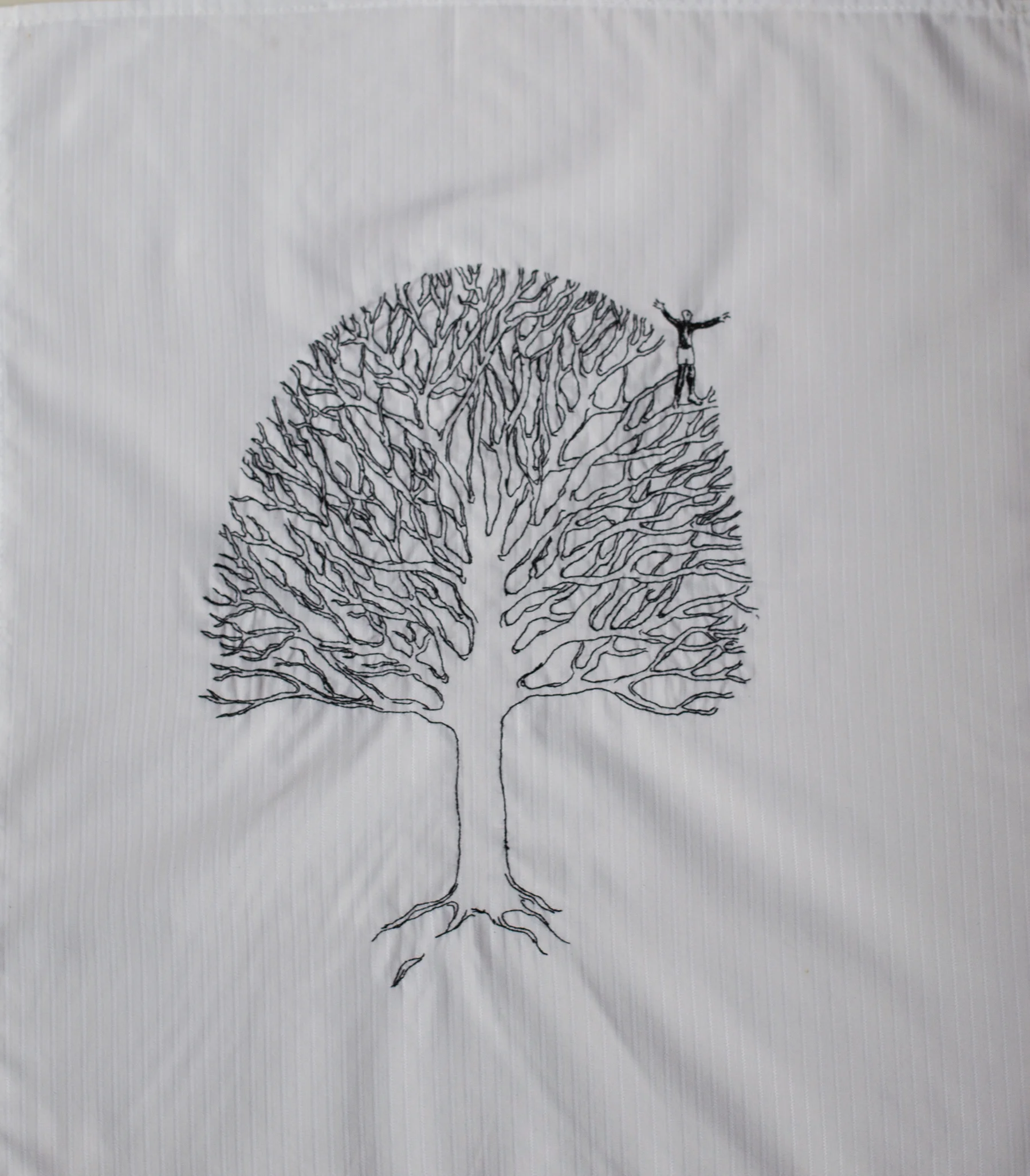 Christopher Myers Edges Of Your Family Tree; 2016 Embroidered fabric 20 x 16 inches
