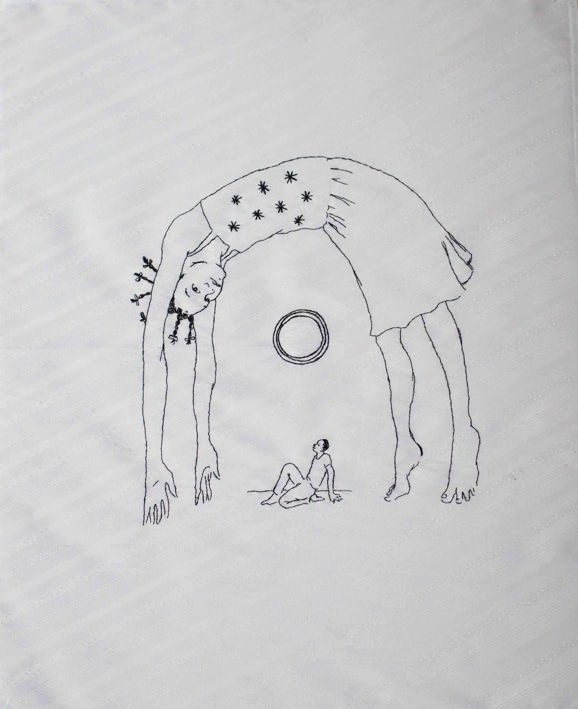 Christopher Myers Daughter Is My Sky, 2016 Embroidered Fabric 21 x 17 inches
