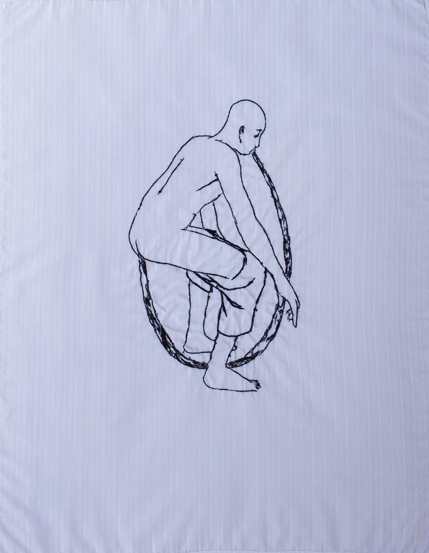 Christopher Myers Defecate To Conversate, 2016 Embroidered Fabric 18 1/2 x 14 inches