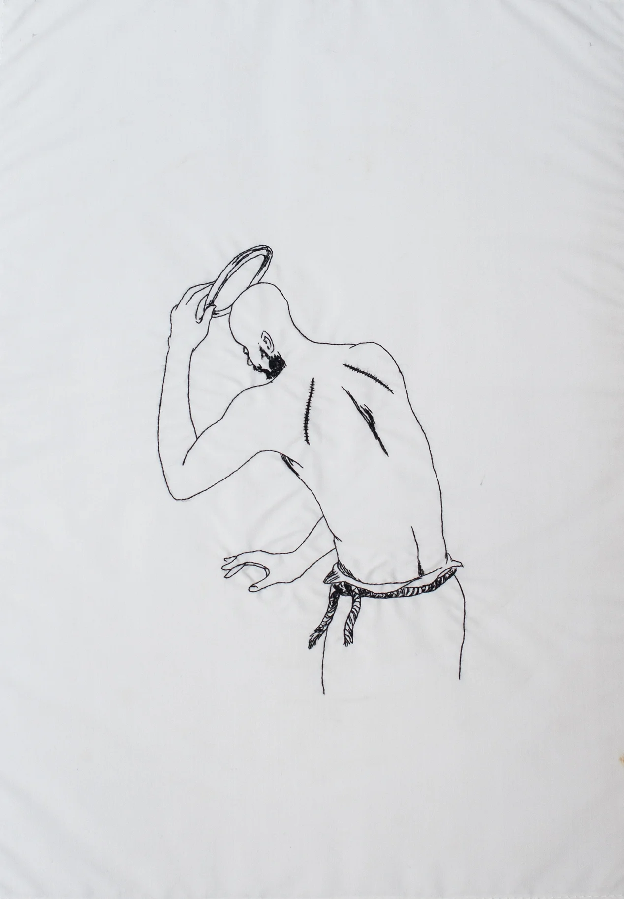 Christopher Myers Broke My Halo, 2016 Embroidered Fabric 19 x 14 inches