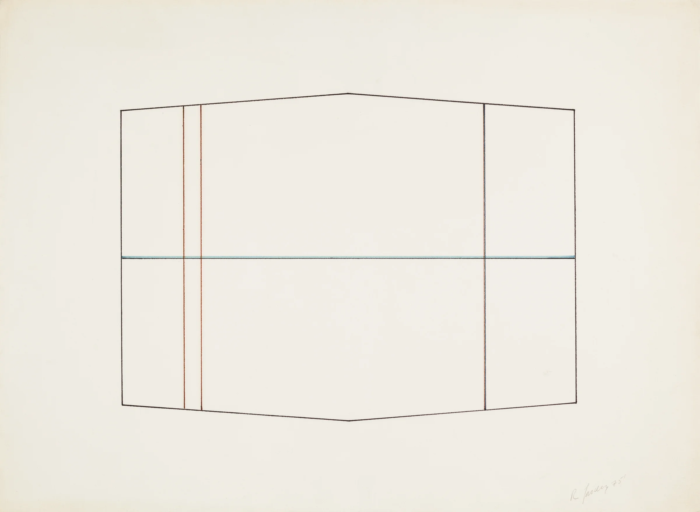Dickie Landry Line Drawing 5, 1975 Colored pencil on paper 24 x 32 inches