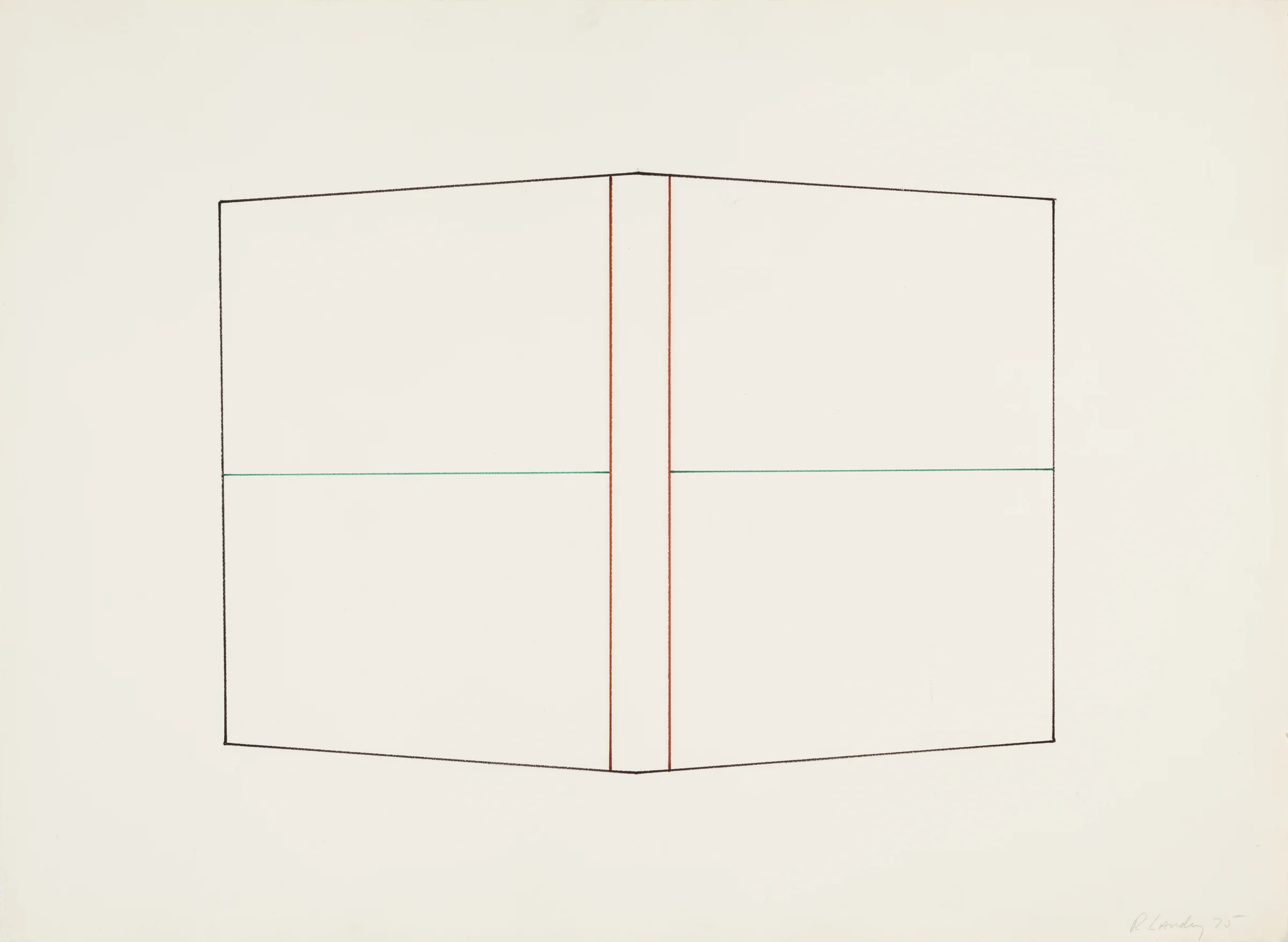 Dickie Landry Line Drawing 3, 1975 Colored pencil on paper 24 x 32 inches