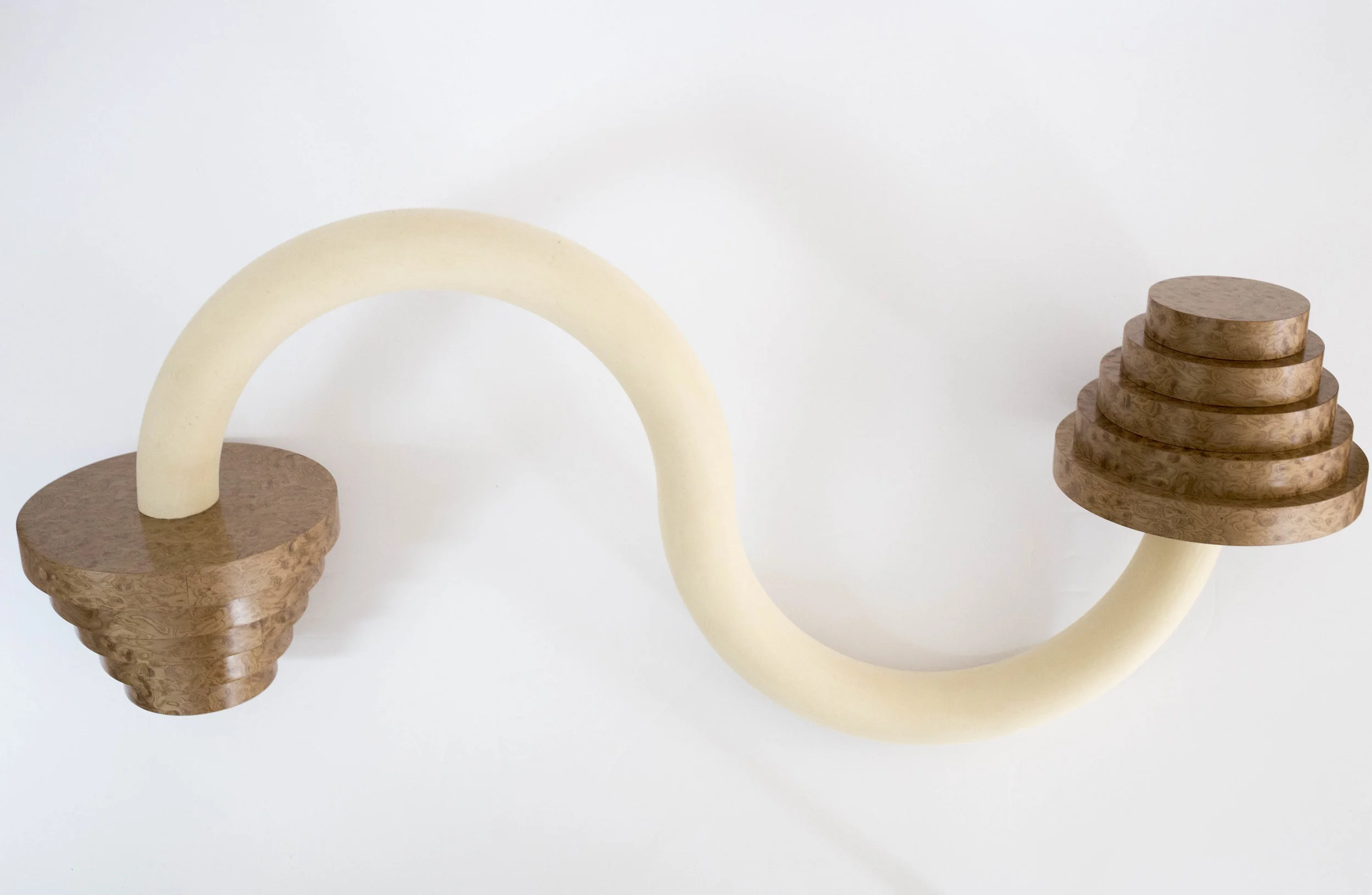 Sam Stewart Untitled, 2018 Mdf, flocking, burl veneer 12 x 53 x 21 inches