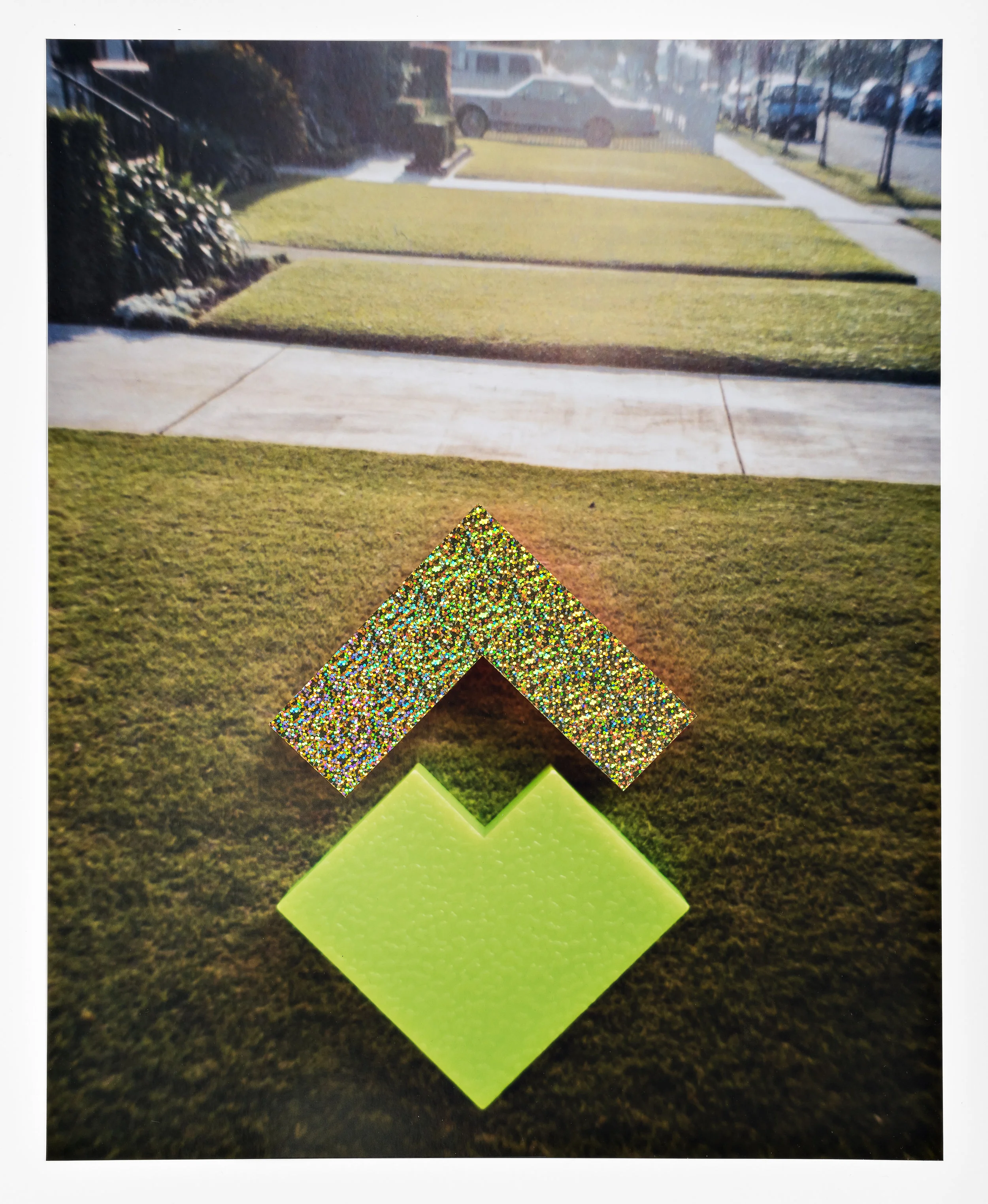 Sadie Barnette Untitled (Compton Lawn Gold), 2017 C-print with Glitter Detail 19 1/2 x 16 1/4 inches (Framed)