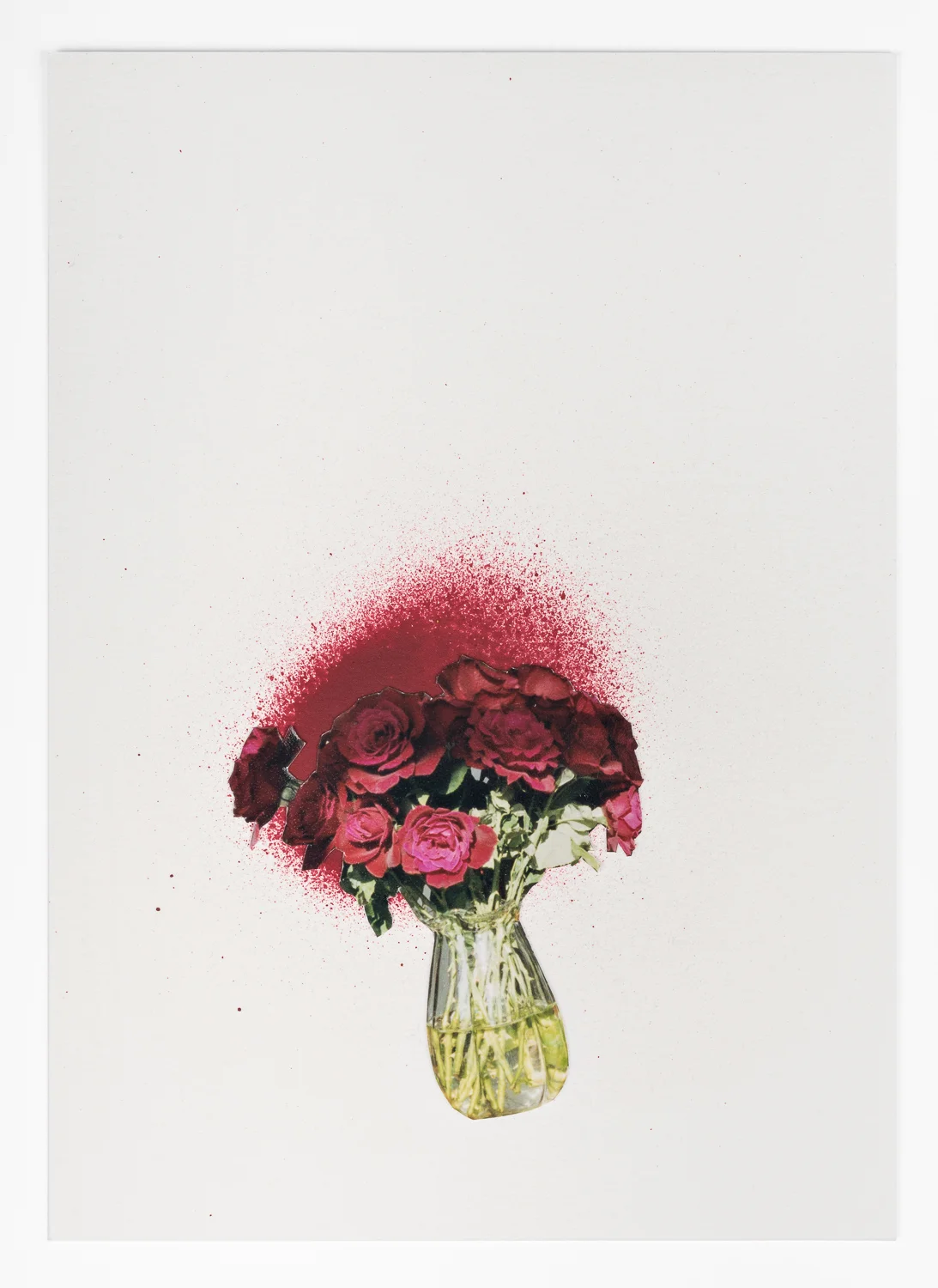 Sadie Barnette Untitled (Flowers), 2017 Collage and Aerosol Paint 12 x 10 inches